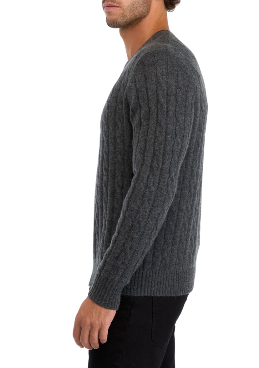 Mens Cashmere Cable Knit Sweater 