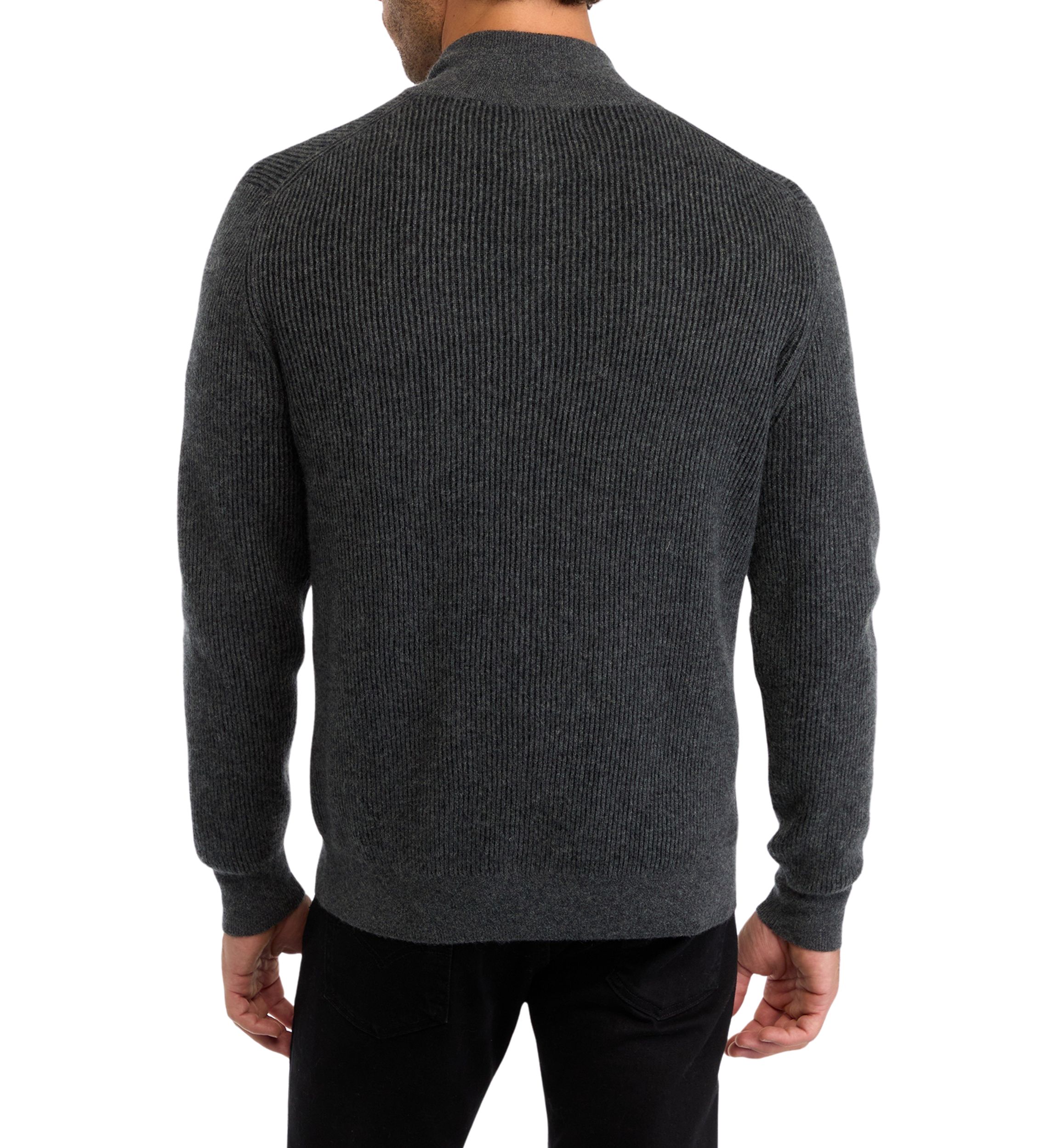 Mens Cashmere Zip Front Cardigan 