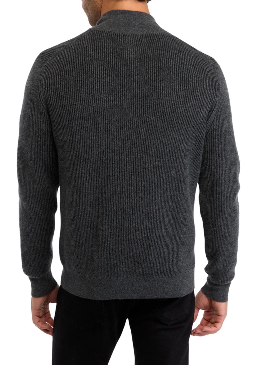 Mens Cashmere Zip Front Cardigan 