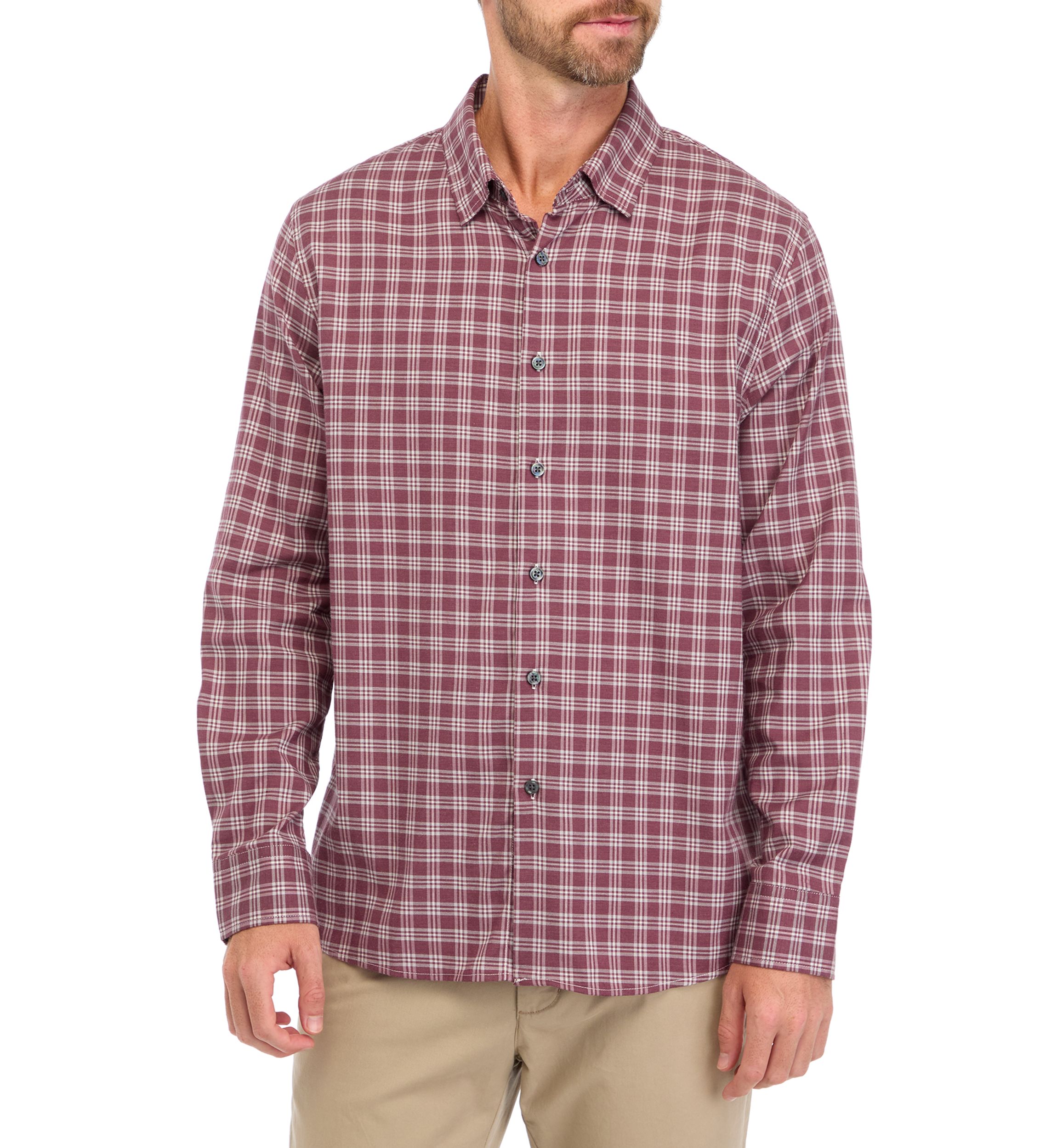 Mens Long Sleeve Plaid Shirt