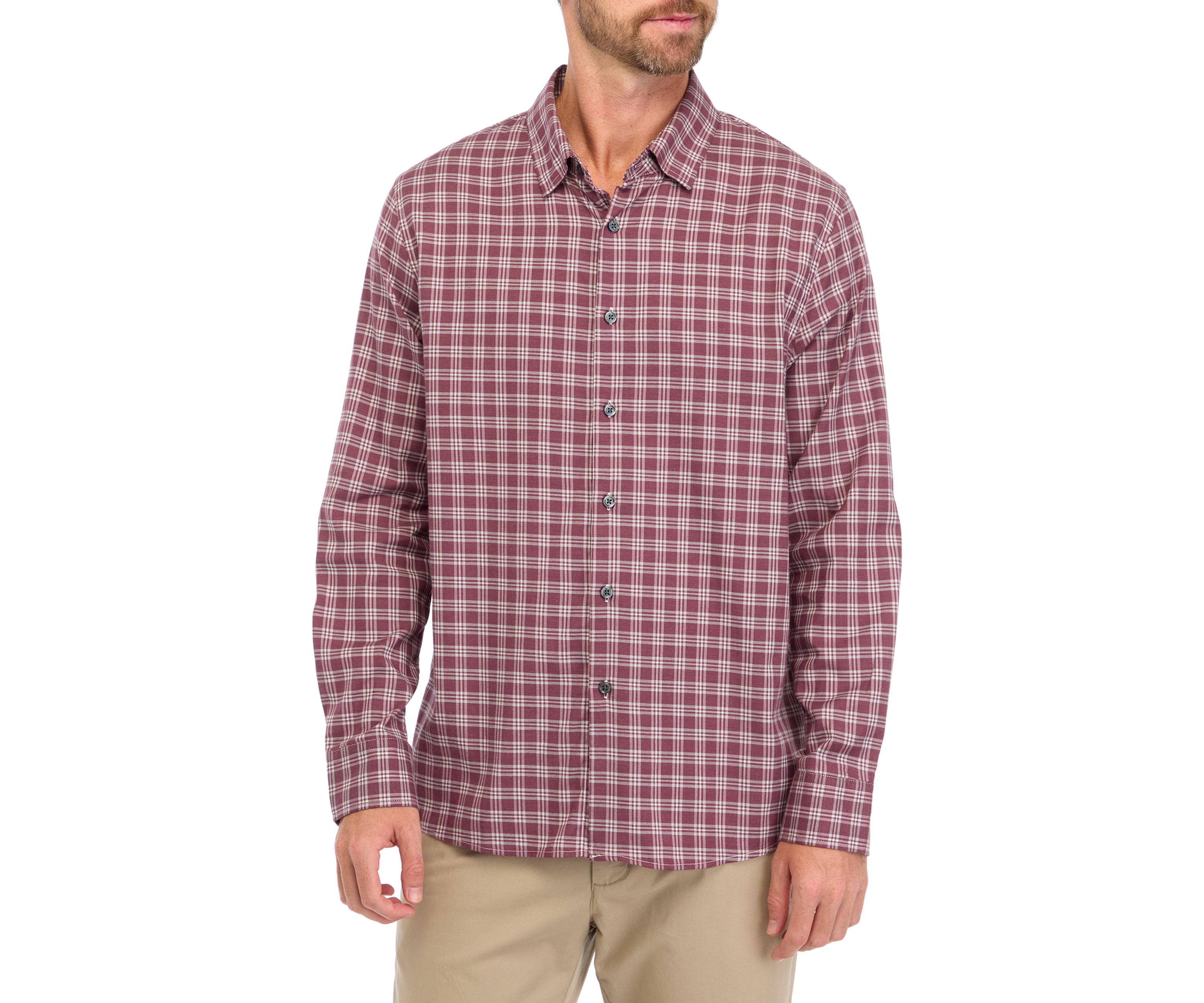 Mens Long Sleeve Plaid Shirt