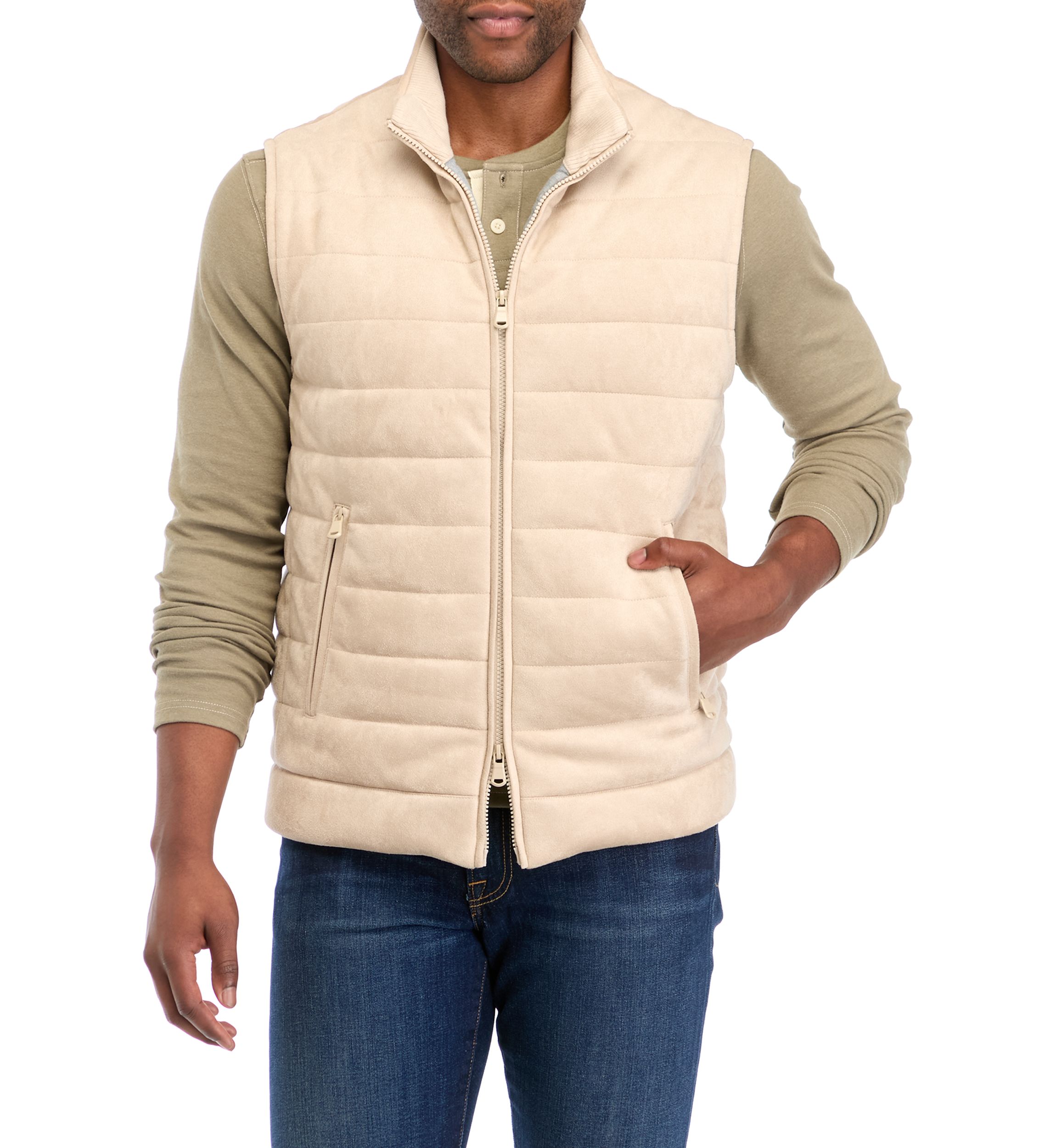 Mens Faux Suede Vest