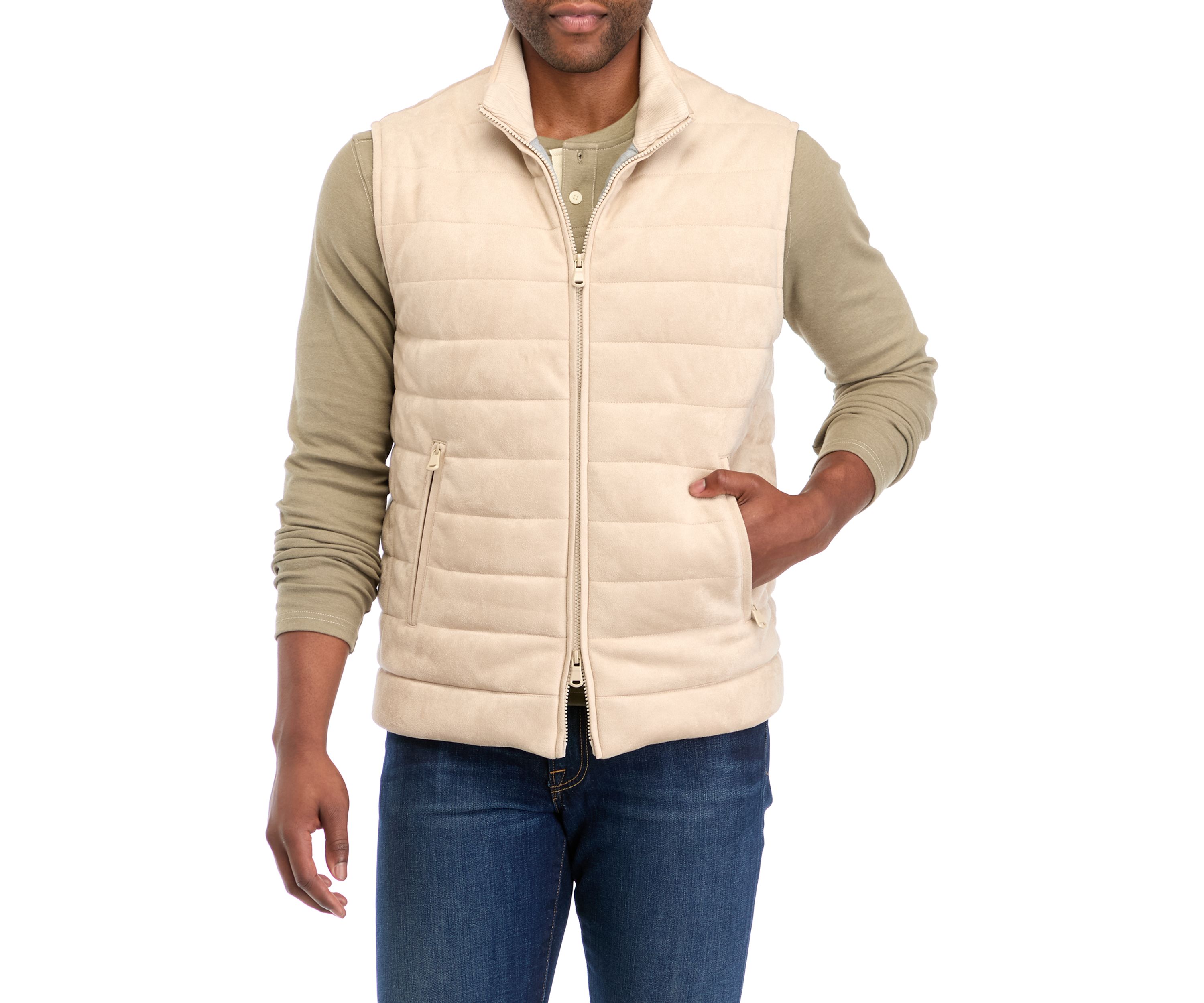 Mens Faux Suede Vest