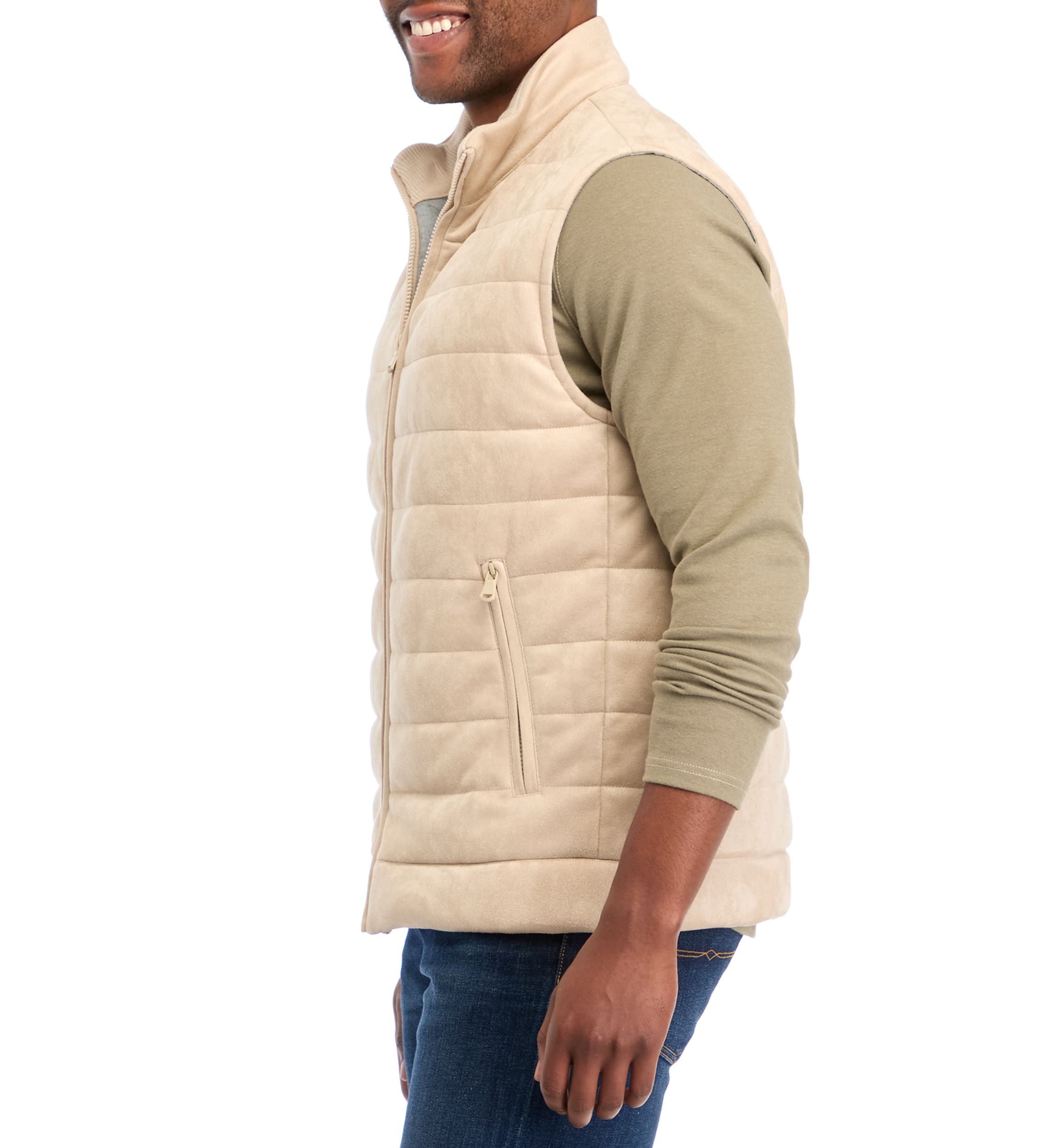 Mens Faux Suede Vest