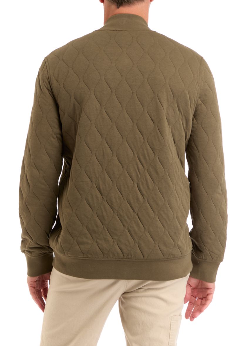 Mens Quilted Bomber Jacket