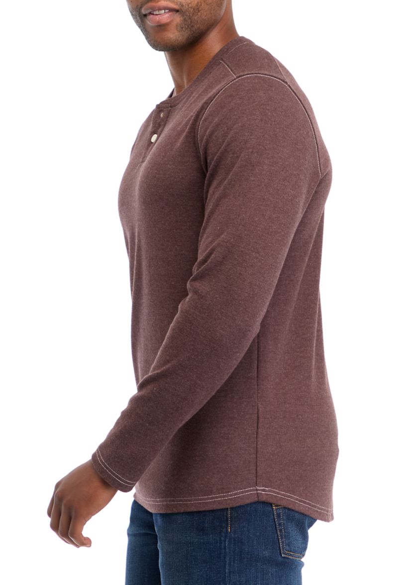 Mens Long Sleeve Henley T-Shirt