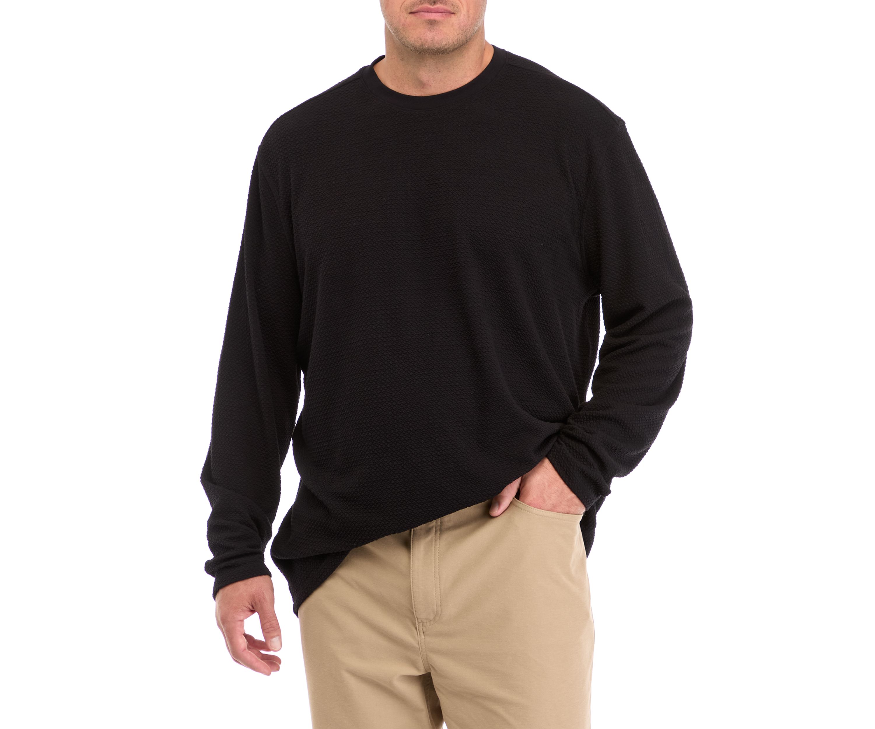 Big & Tall Long Sleeve Textured Knit Top
