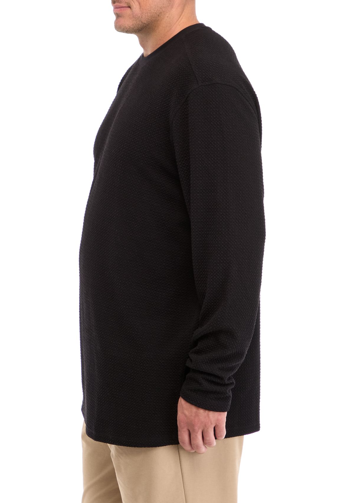 Big & Tall Long Sleeve Textured Knit Top