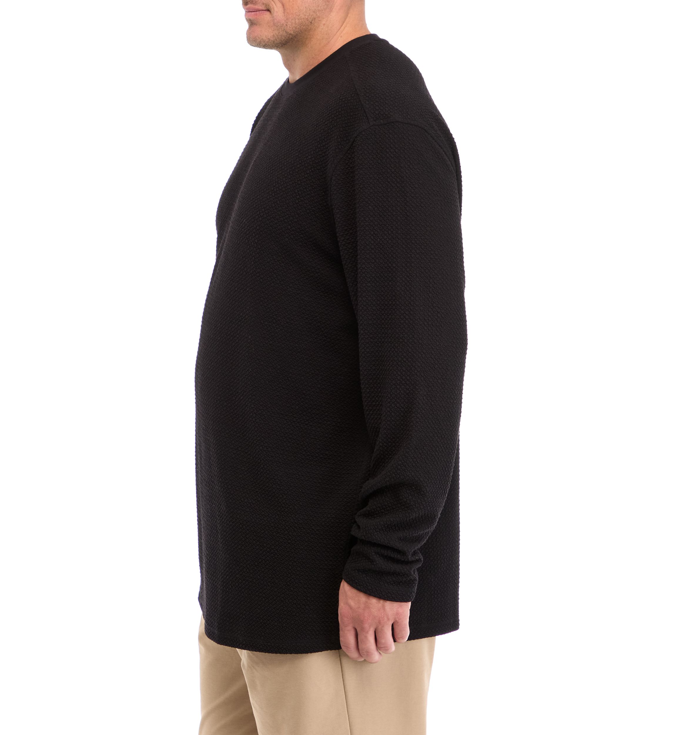 Big & Tall Long Sleeve Textured Knit Top