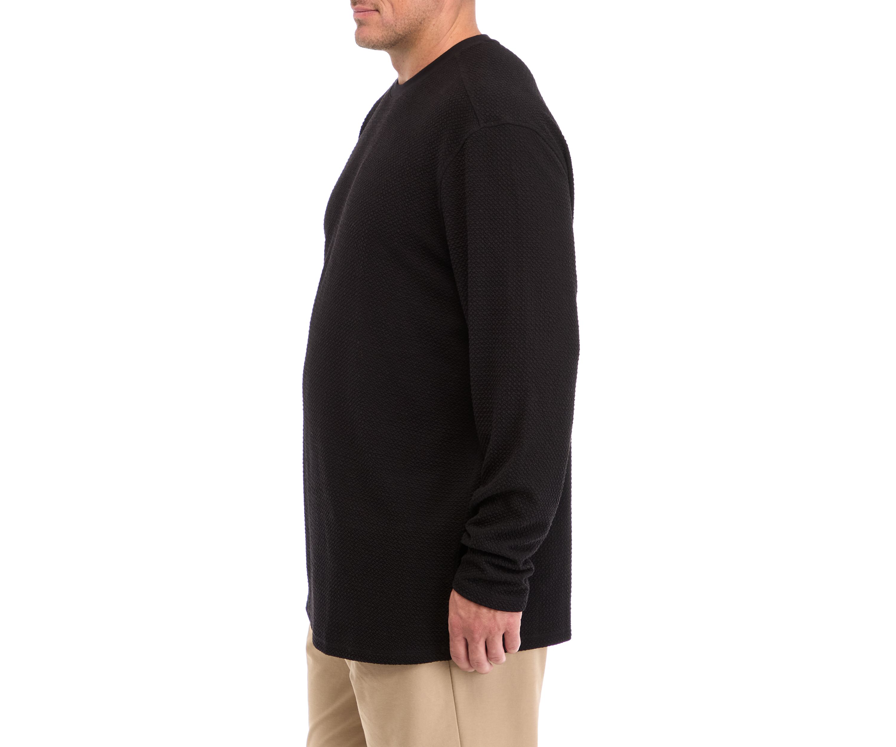 Big & Tall Long Sleeve Textured Knit Top