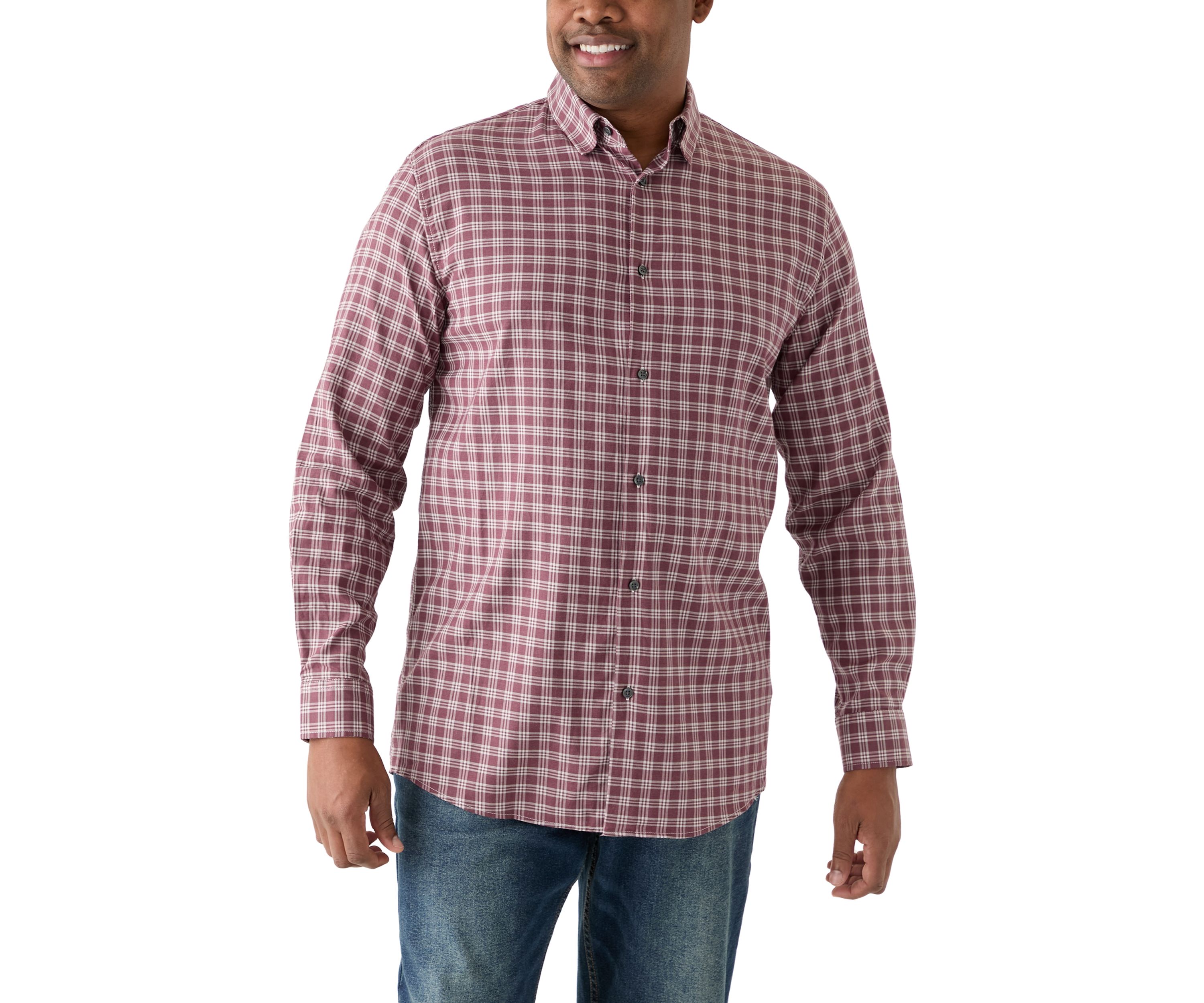 Big & Tall Long Sleeve Plaid Shirt
