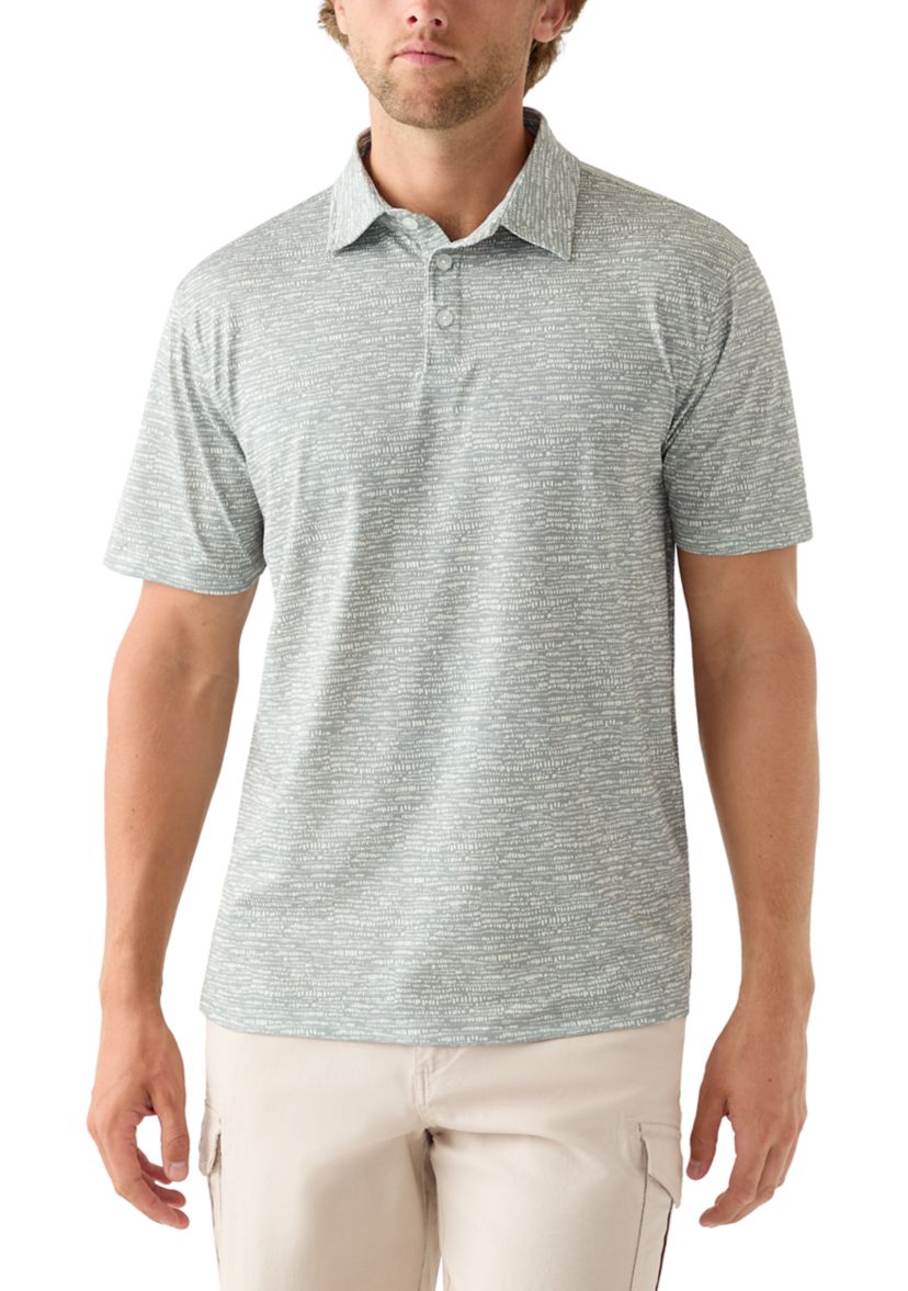 Mens Short Sleeve All-Over Printed Polo Shirt