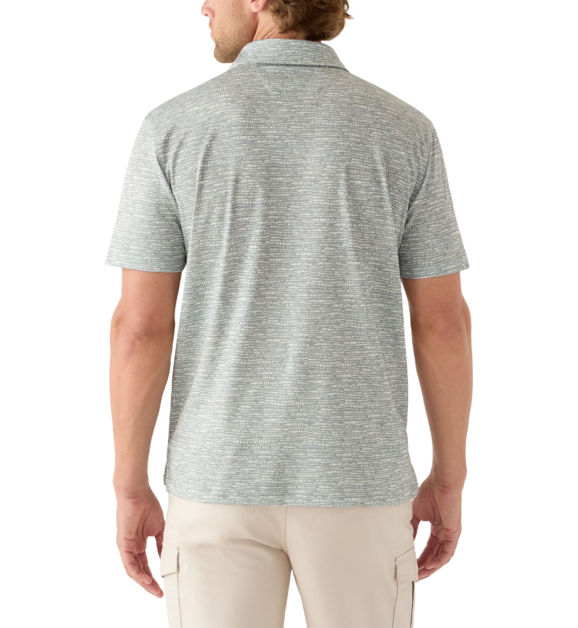Mens Short Sleeve All-Over Printed Polo Shirt