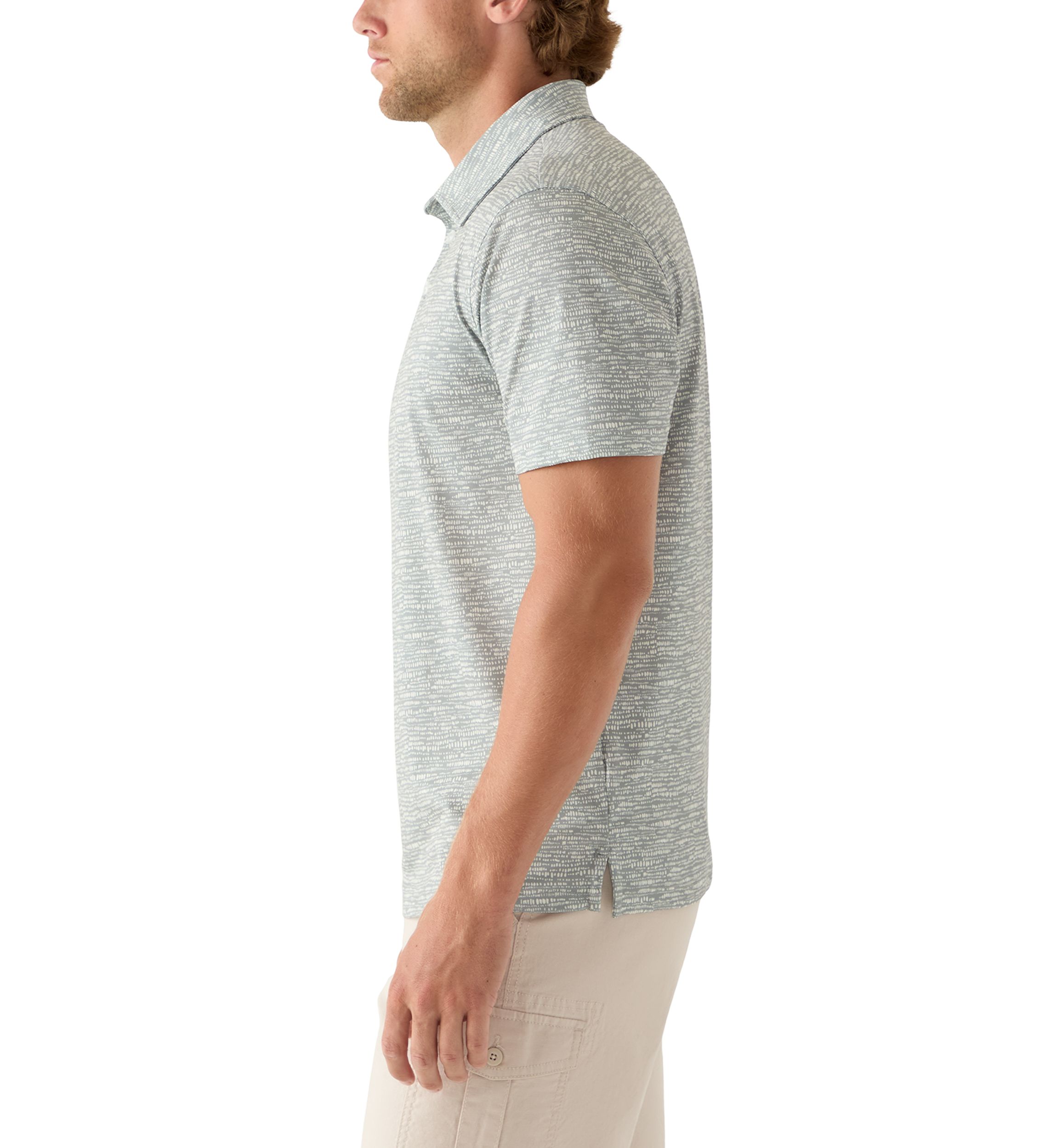 Mens Short Sleeve All-Over Printed Polo Shirt