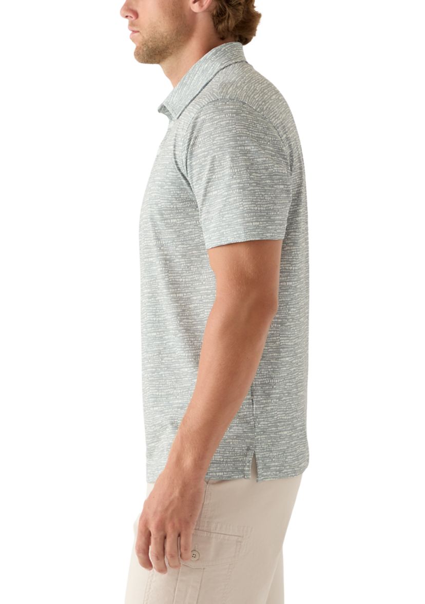 Mens Short Sleeve All-Over Printed Polo Shirt