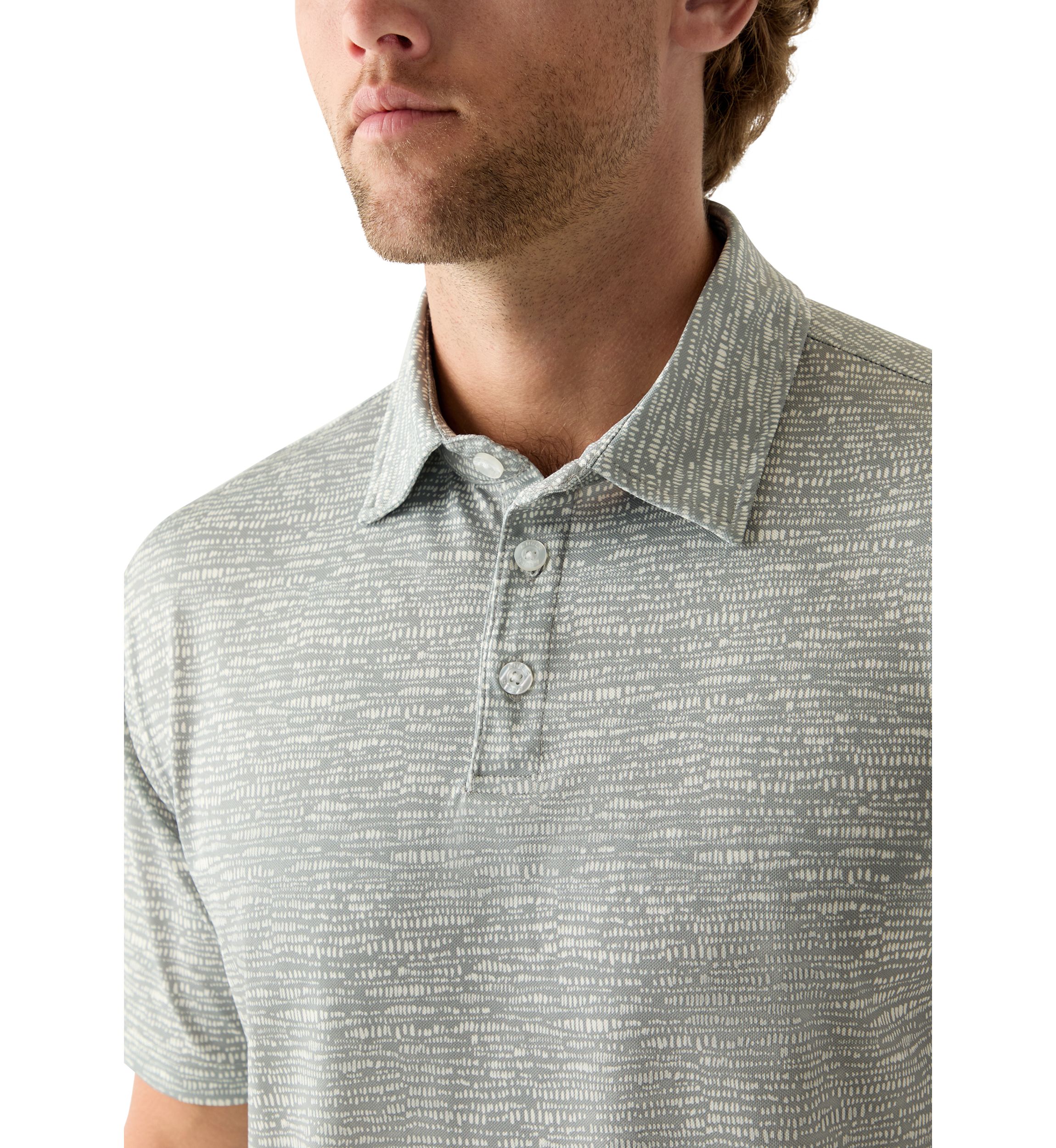 Mens Short Sleeve All-Over Printed Polo Shirt