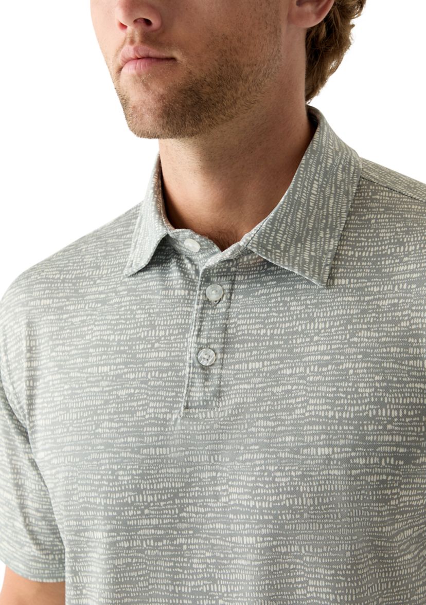 Mens Short Sleeve All-Over Printed Polo Shirt