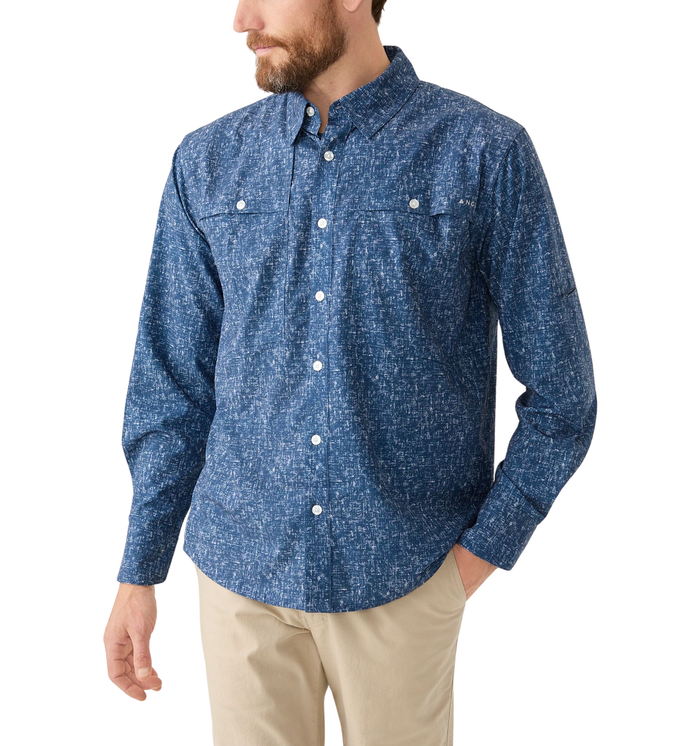 Long Sleeve Textured Woven Button Down Shirt 