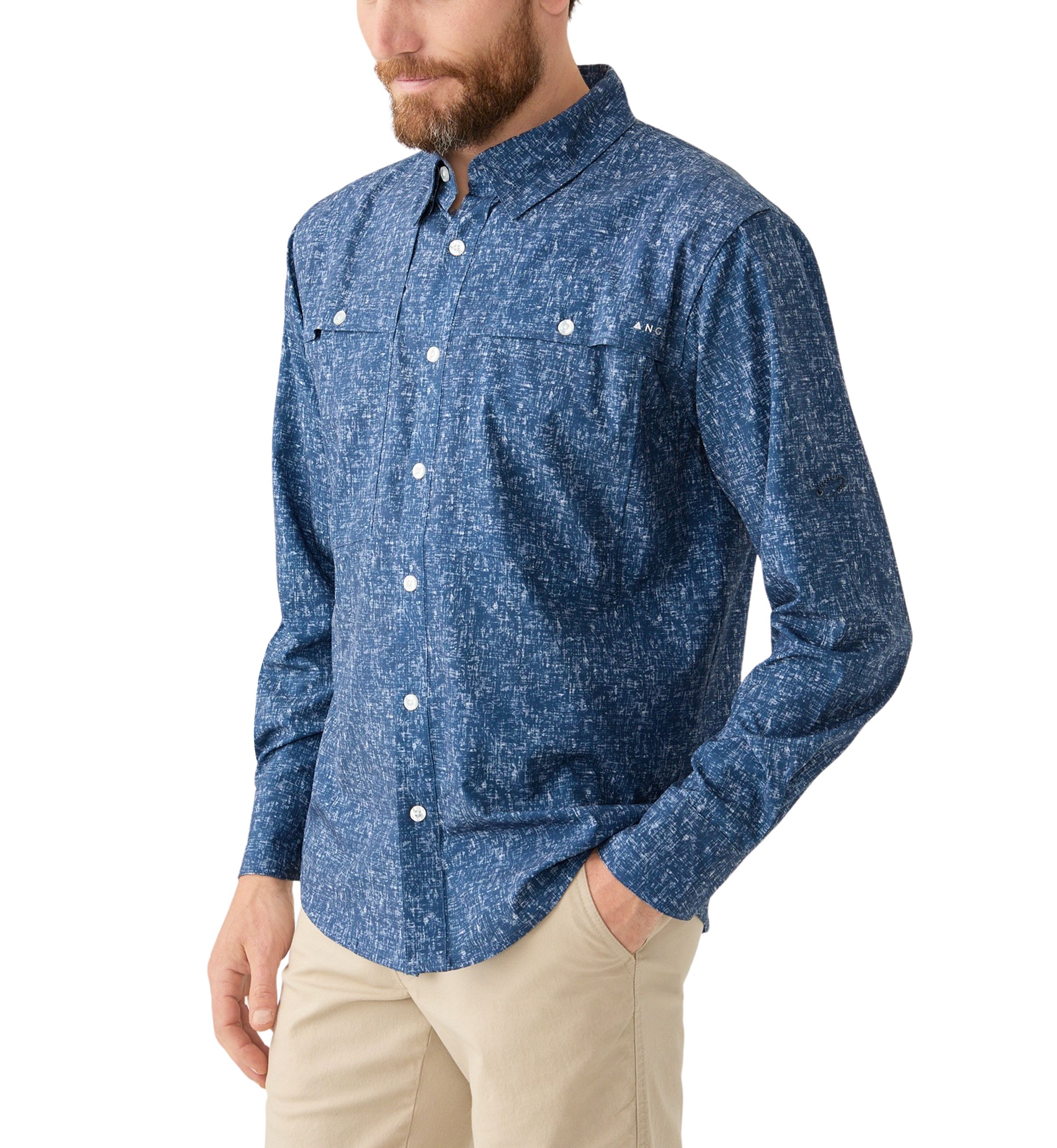 Long Sleeve Textured Woven Button Down Shirt 