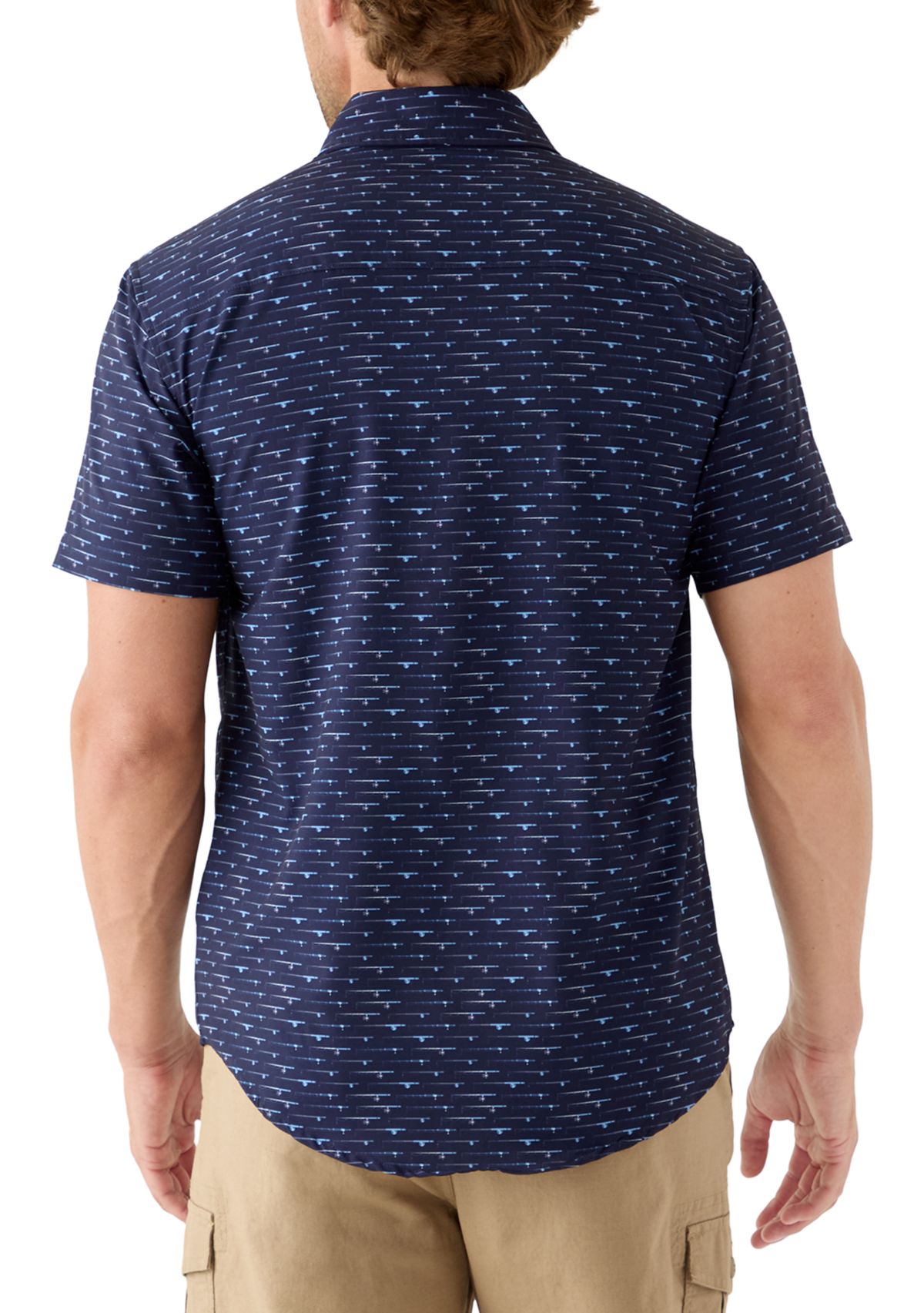 Mens Printed Button Down Woven Shirt