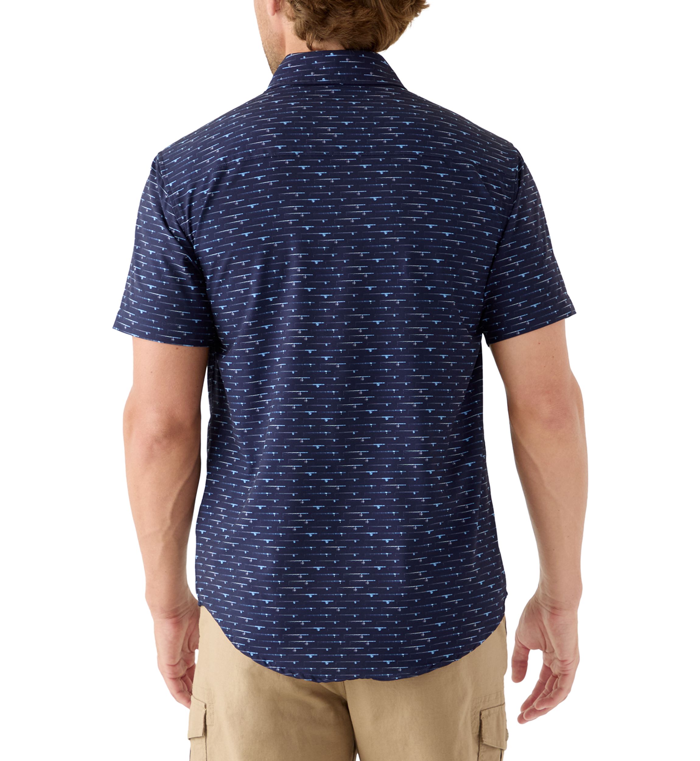 Mens Printed Button Down Woven Shirt