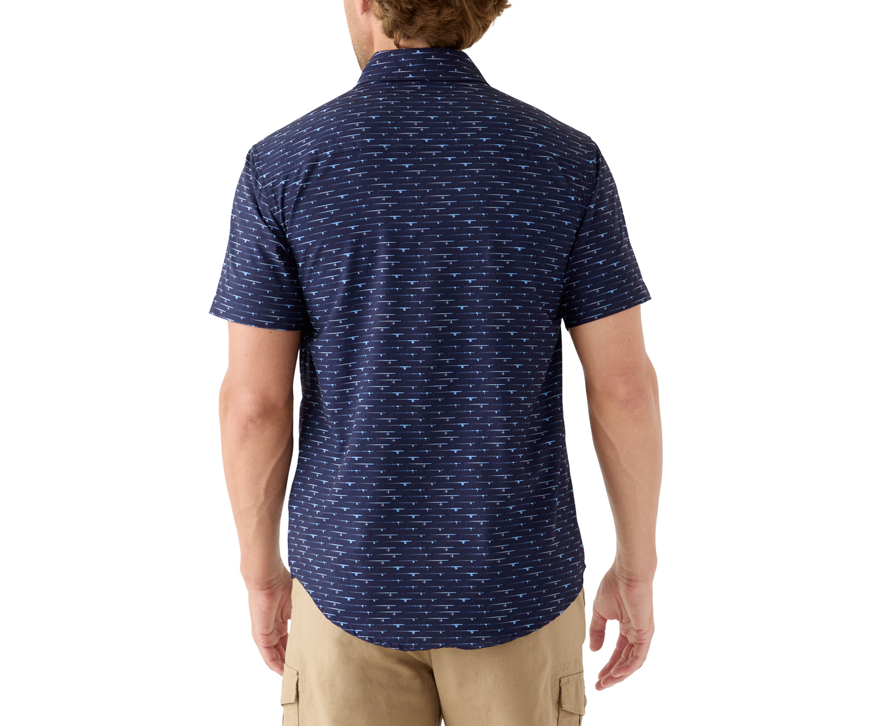 Mens Printed Button Down Woven Shirt