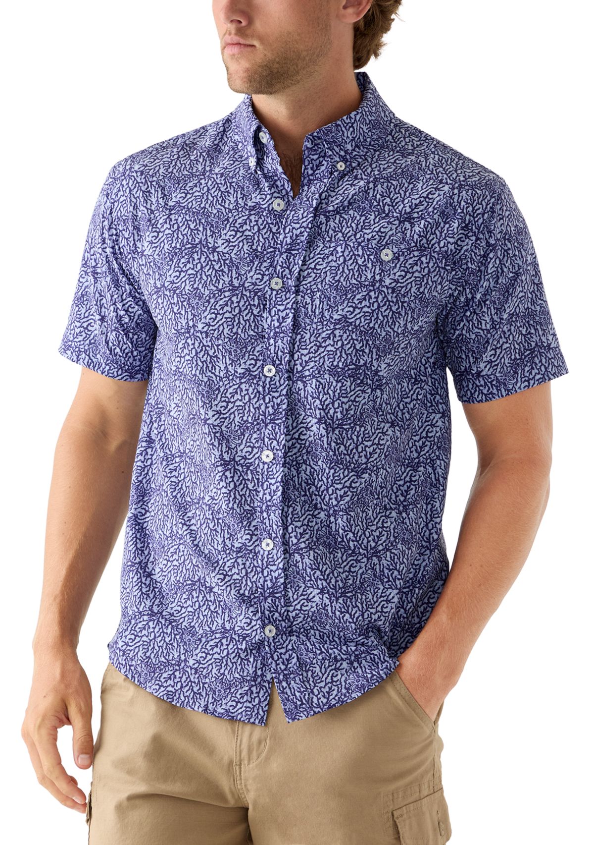 Printed Woven Button Down Shirt 