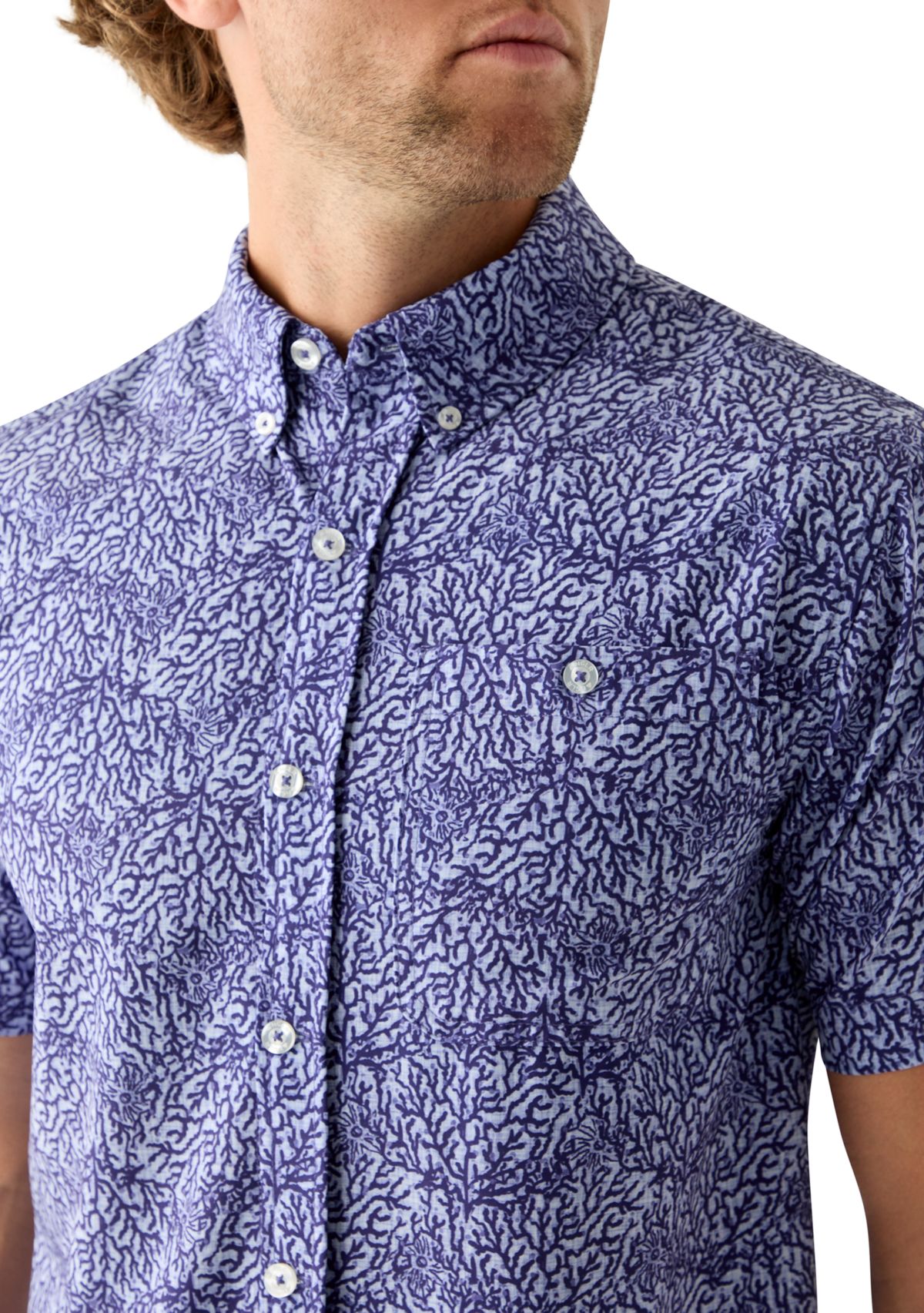 Printed Woven Button Down Shirt 