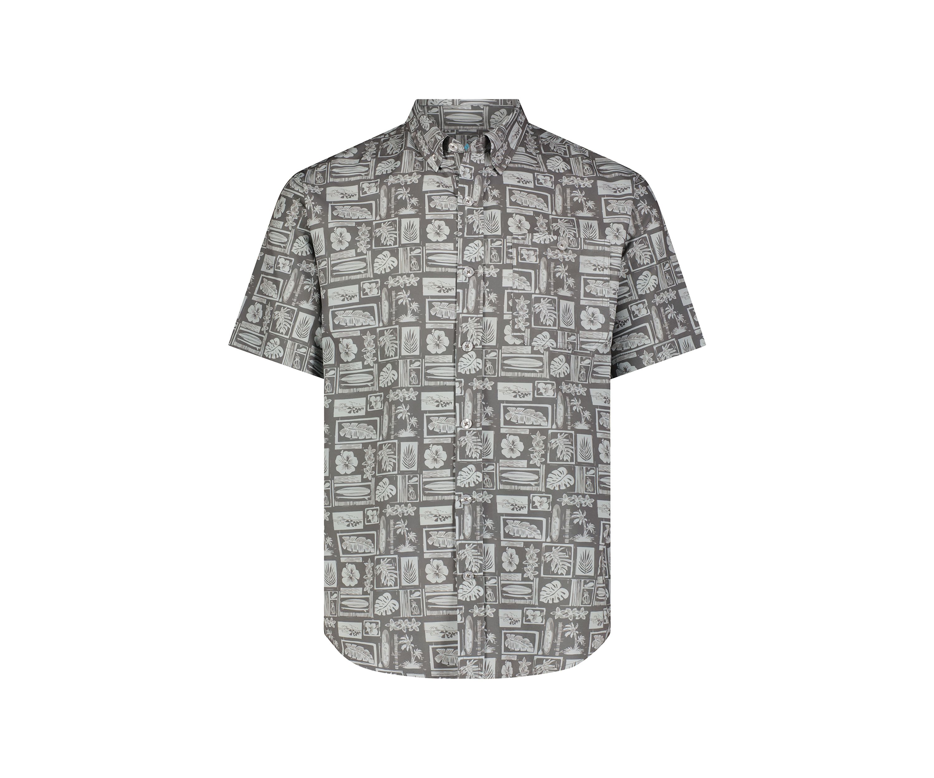 Mens Short Sleeve Aloha Blueprint Shirt