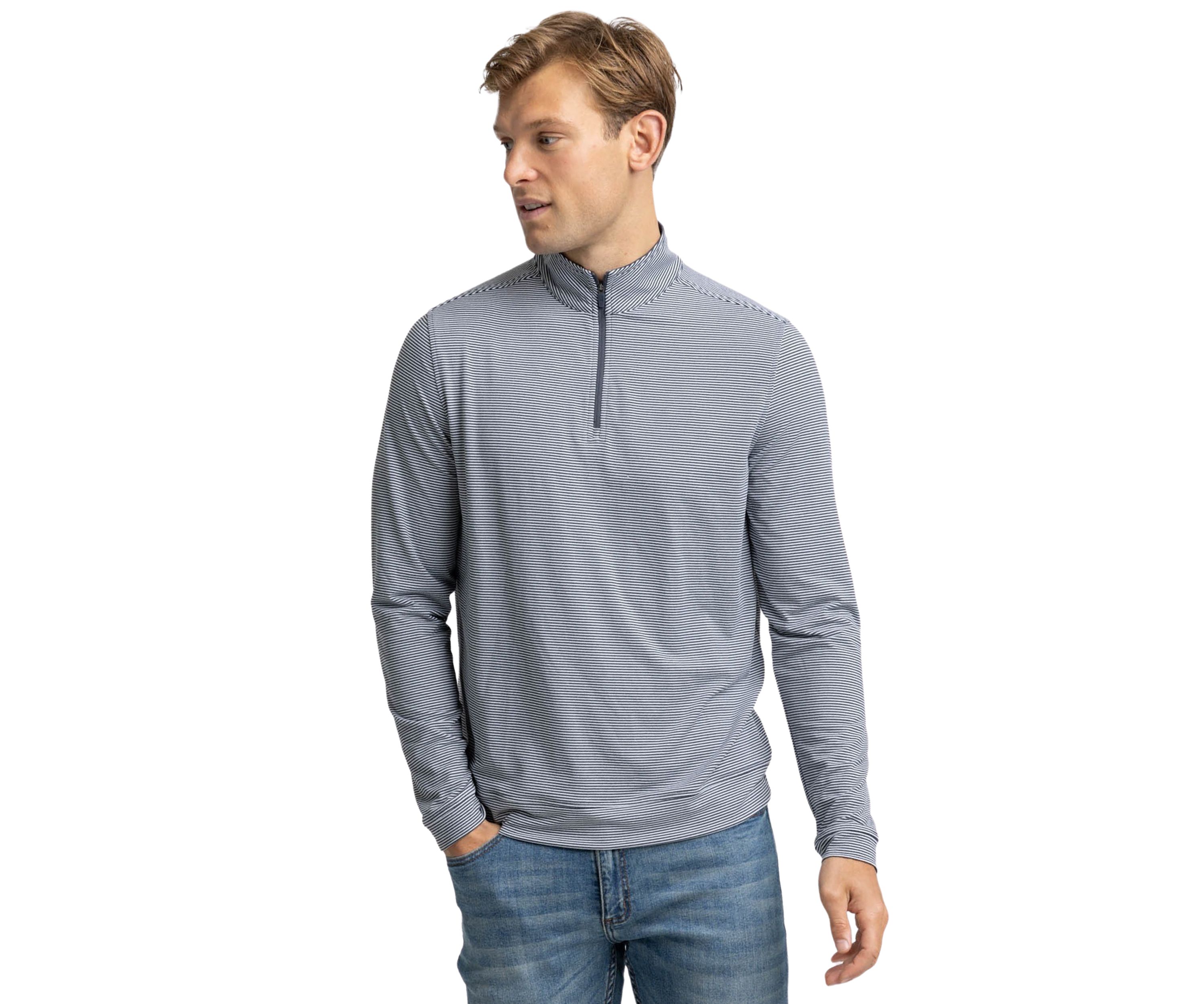   Mens Heather Quarter Zip Pullover 