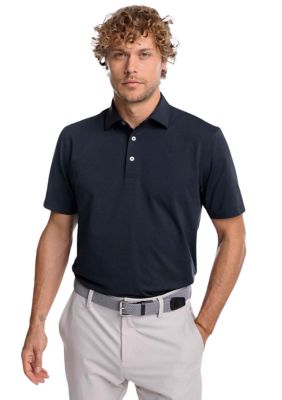 Southern Tide Men's Breeze Heather Performance Polo Shirt, Black, Small