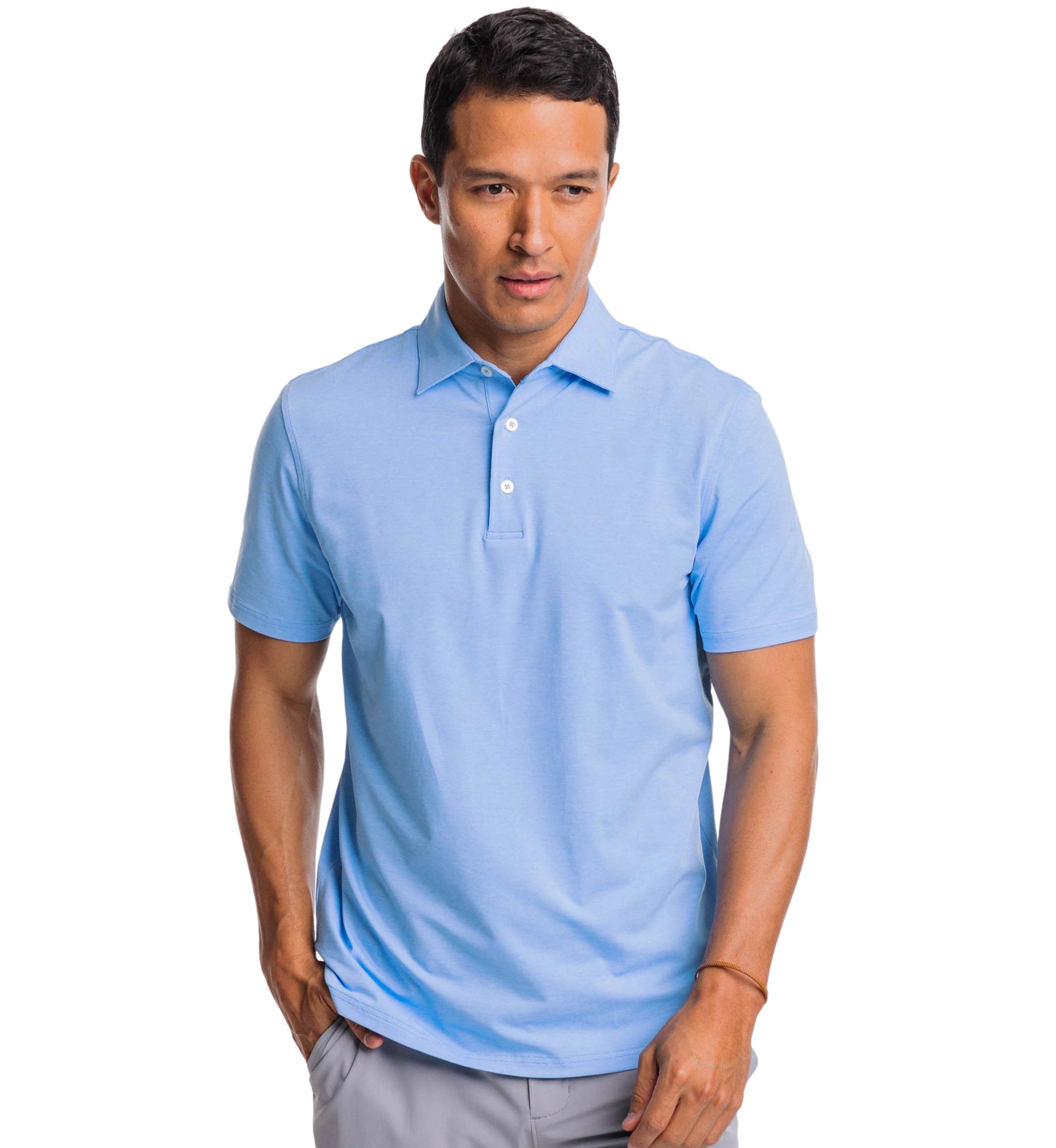 Mens Breeze Heather Performance Polo Shirt