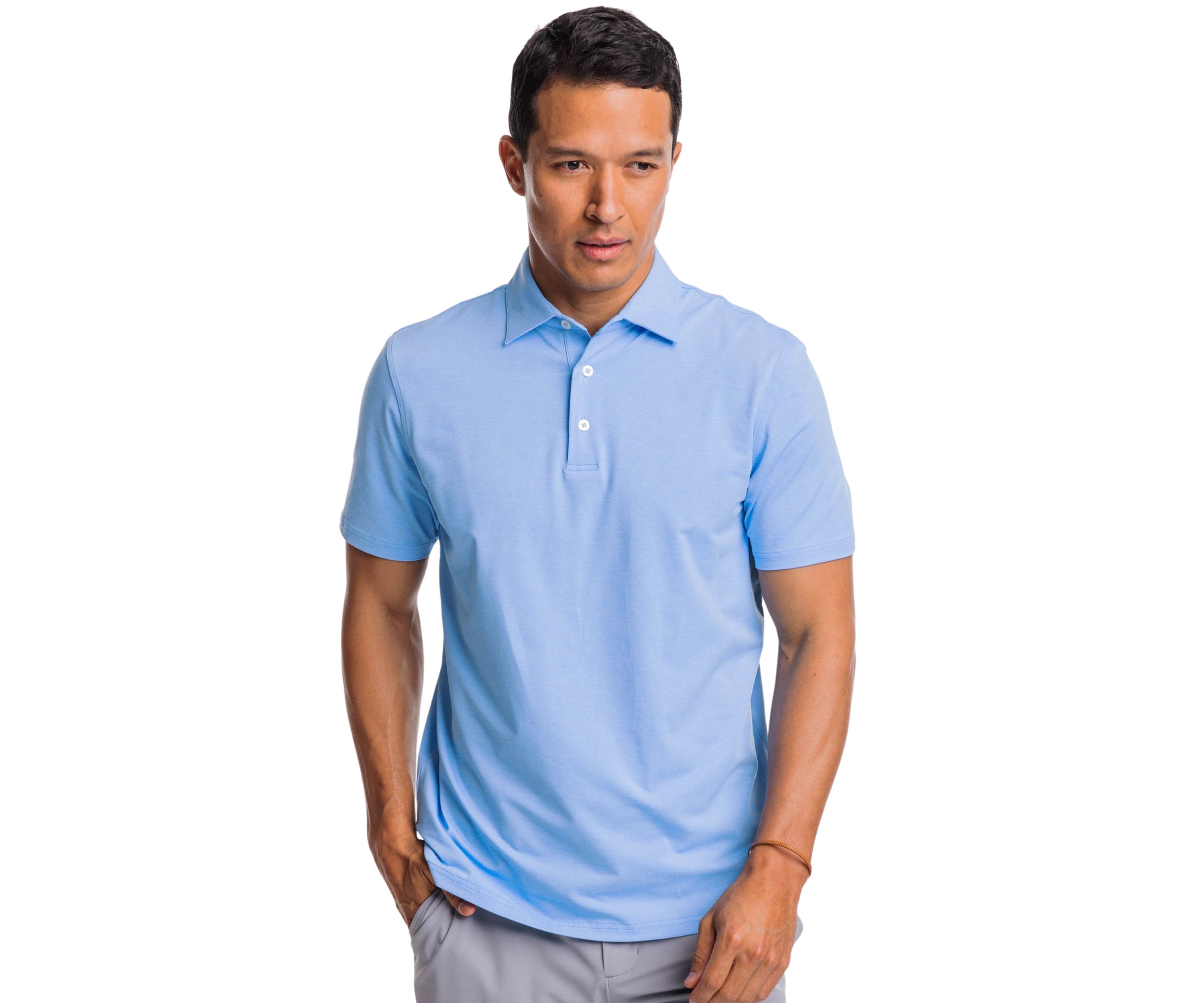 Mens Breeze Heather Performance Polo Shirt