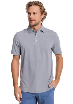 Southern Tide Men's Breeze Heather Performance Polo Shirt, Grey, 2XL