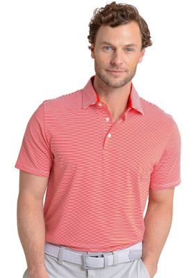 Southern Tide Men's Breeze Meadowbrook Stripe Polo Shirt, Red, XL