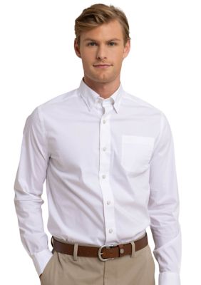 Southern Tide Men's Charleston Overbrook Solid Shirt, White, Large