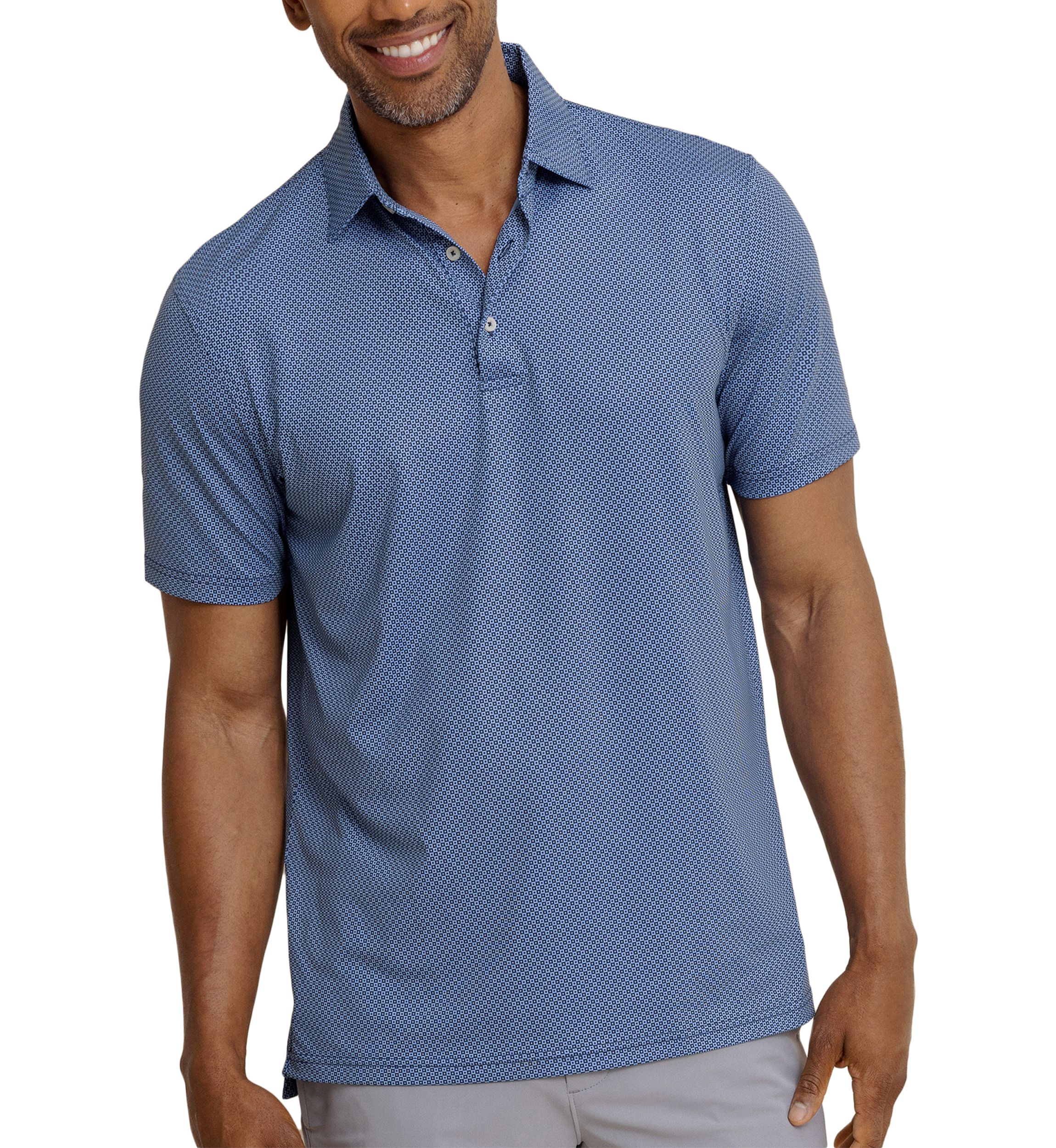 Mens Driver Coastal Geo Print Polo Shirt