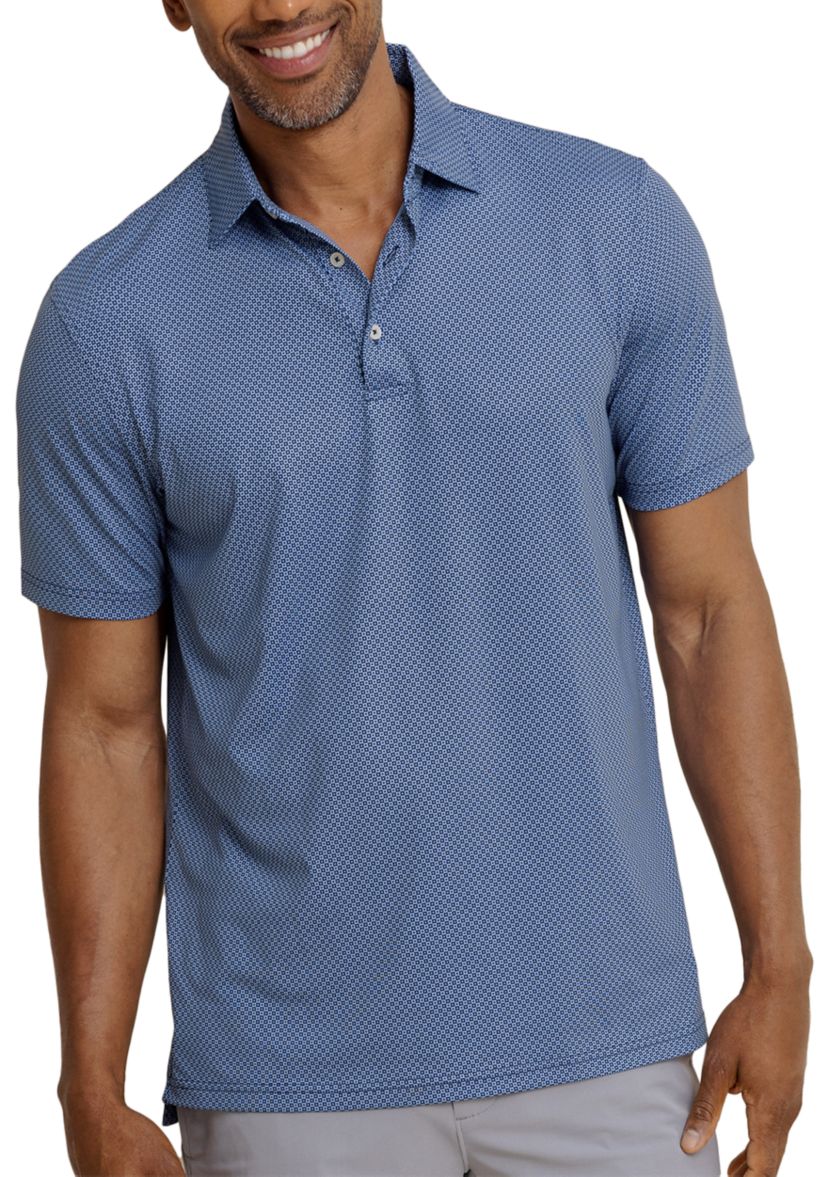 Mens Driver Coastal Geo Print Polo Shirt