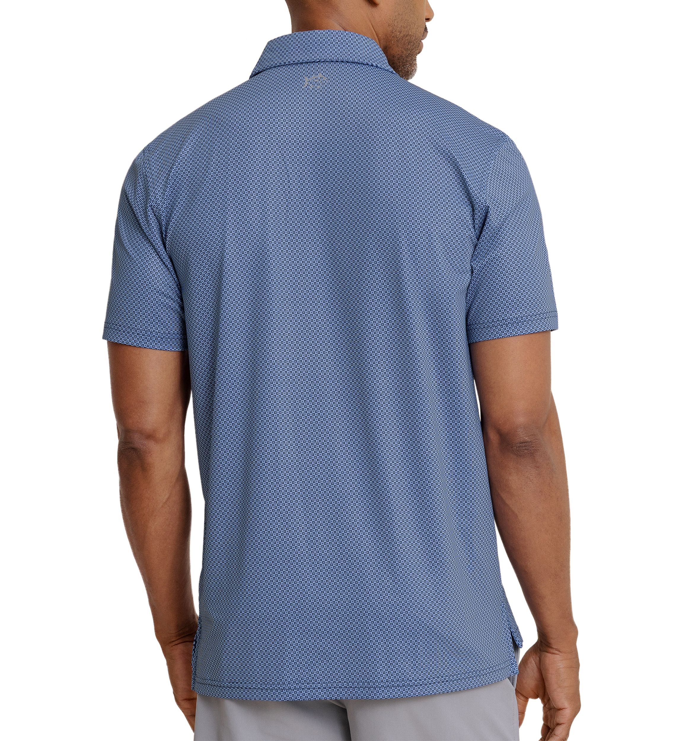 Mens Driver Coastal Geo Print Polo Shirt