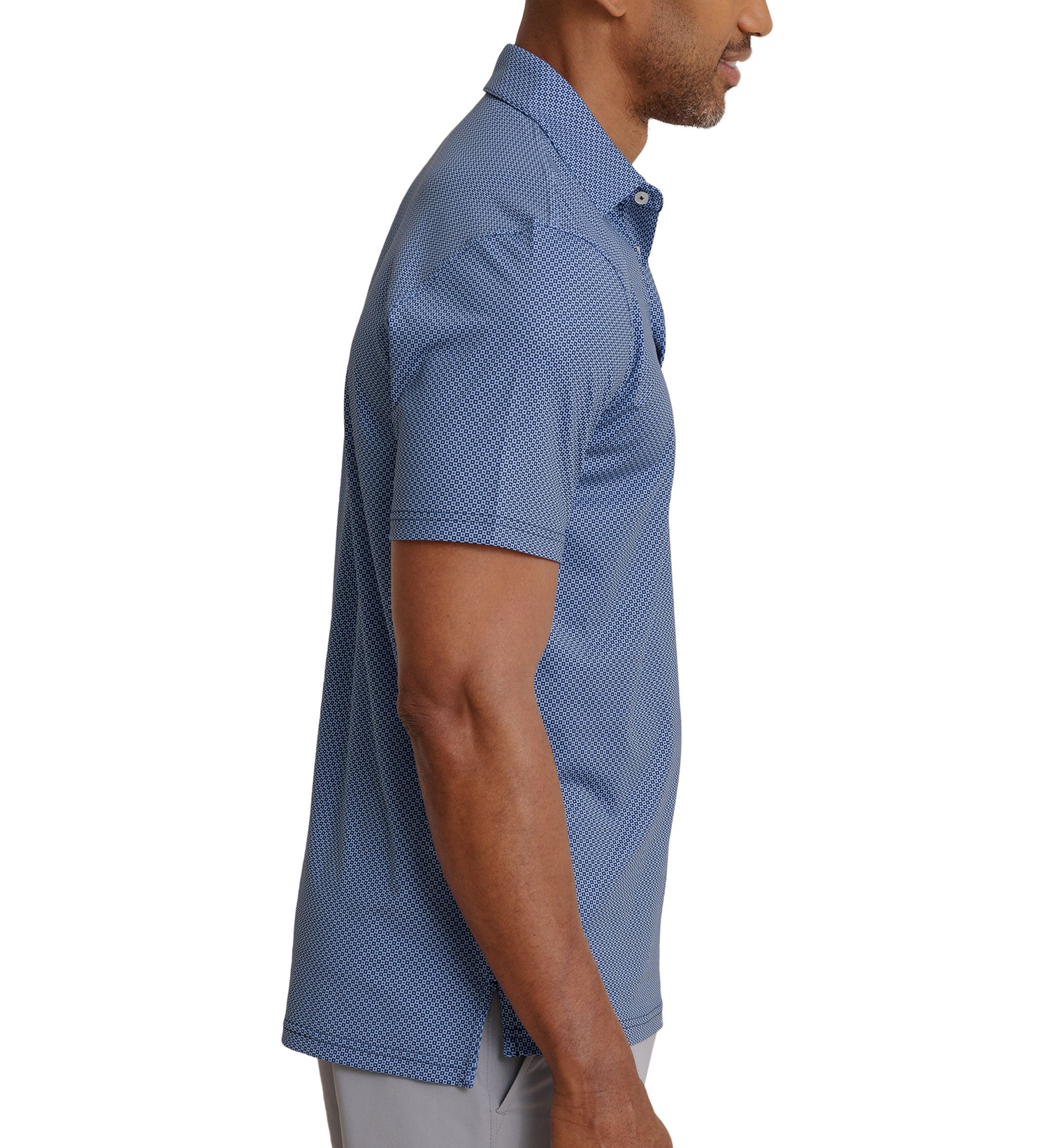 Mens Driver Coastal Geo Print Polo Shirt