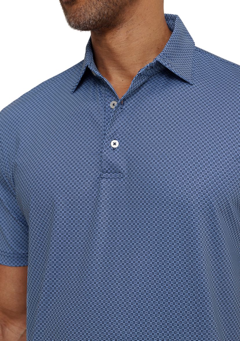 Mens Driver Coastal Geo Print Polo Shirt