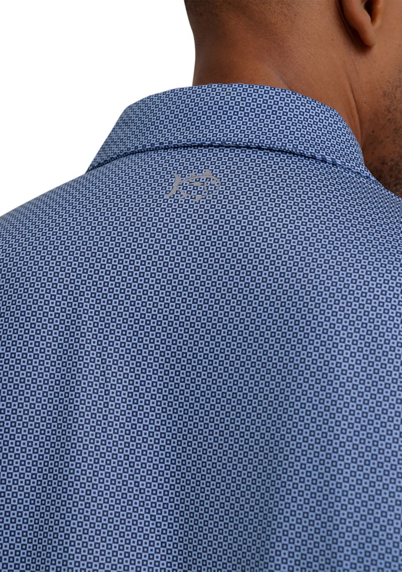 Mens Driver Coastal Geo Print Polo Shirt