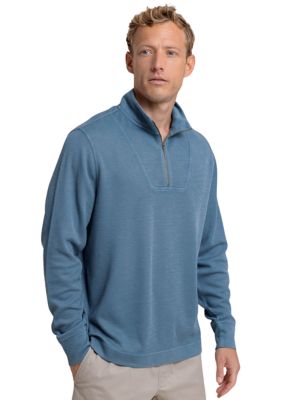 Southern Tide Men's Bay Berry Quarter Zip Pullover, Blue, 2XL