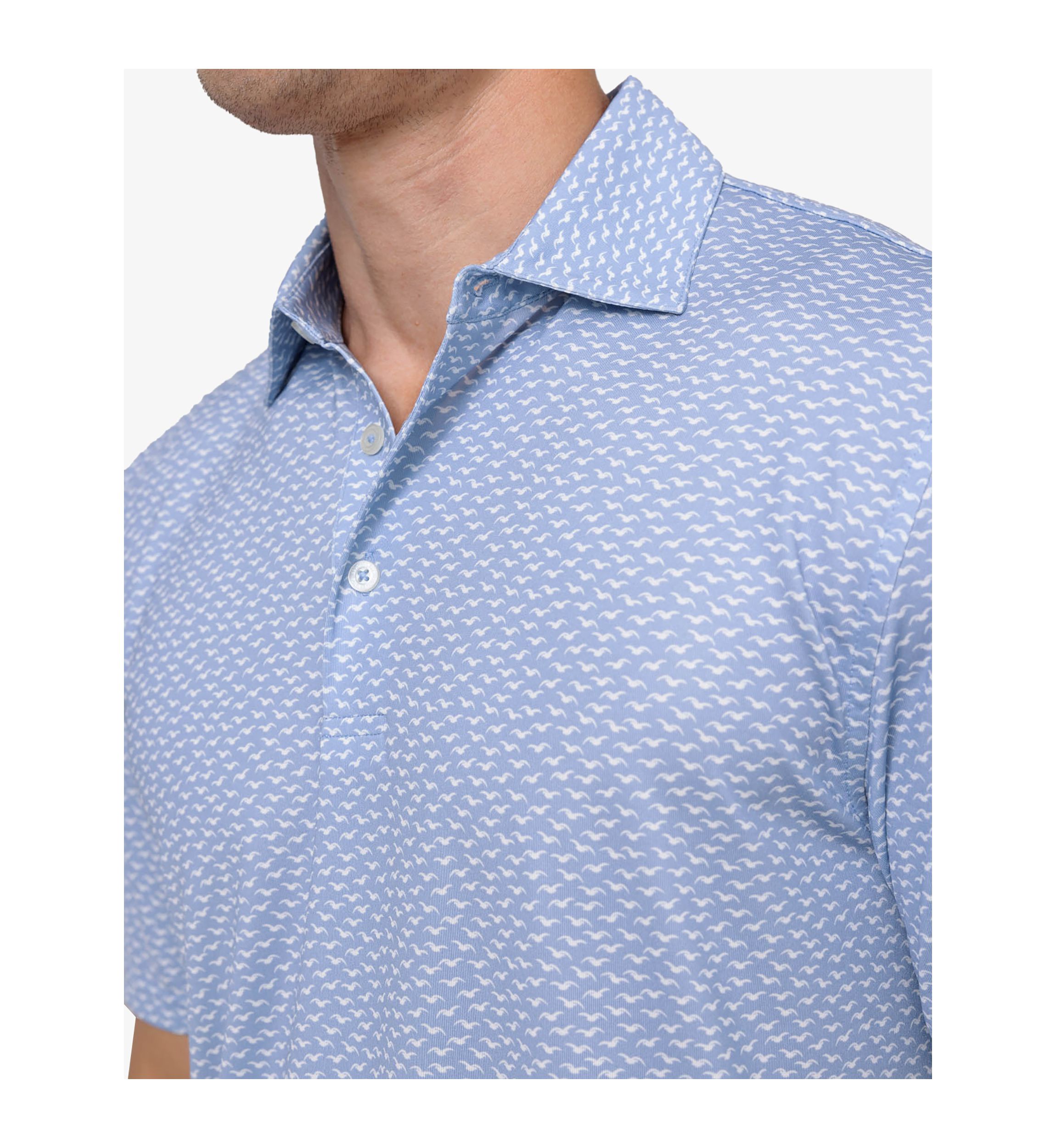 Mens Driver Fall Flock Printed Polo Shirt