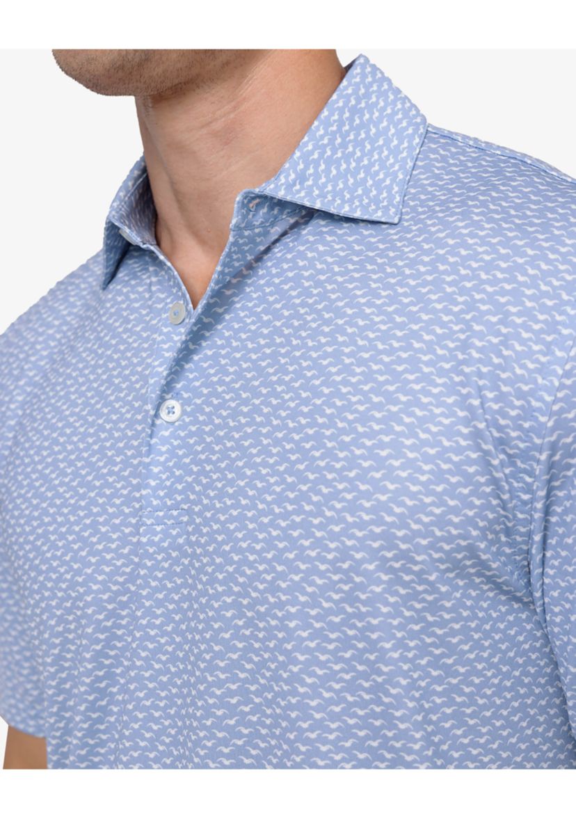 Mens Driver Fall Flock Printed Polo Shirt