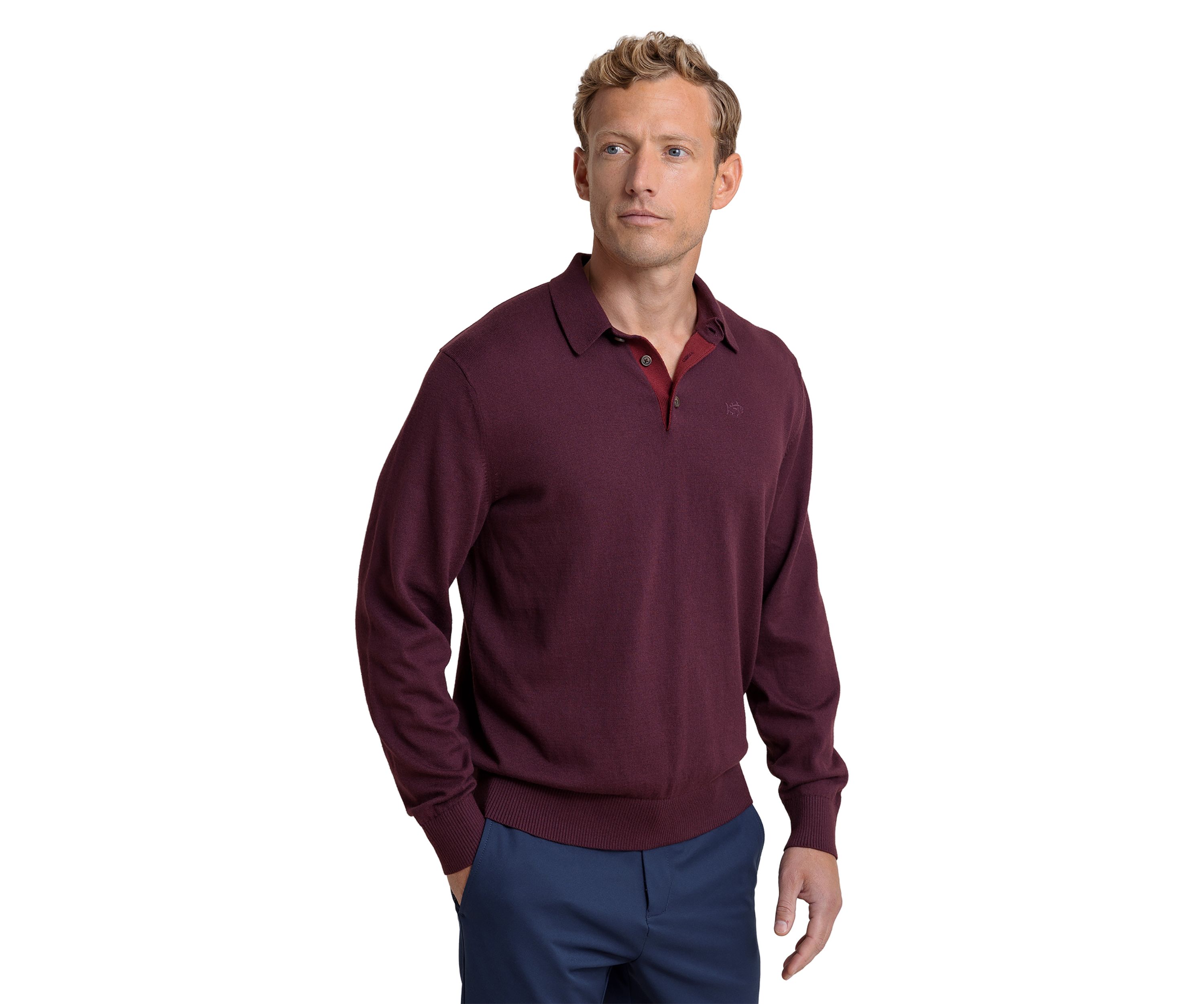 Mens Woodville Jade Polo Sweater