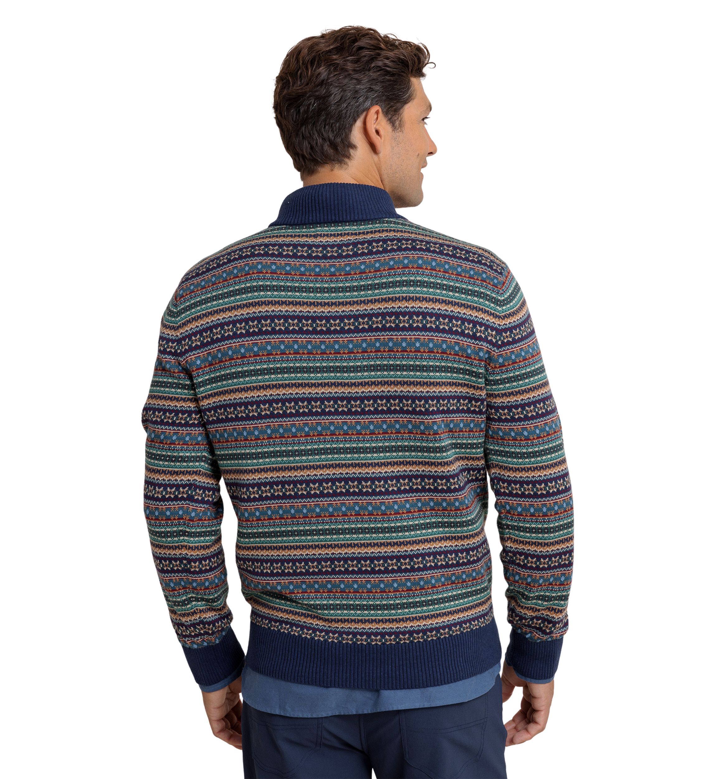 Heather Fair Isle Quarter Zip Pullover
