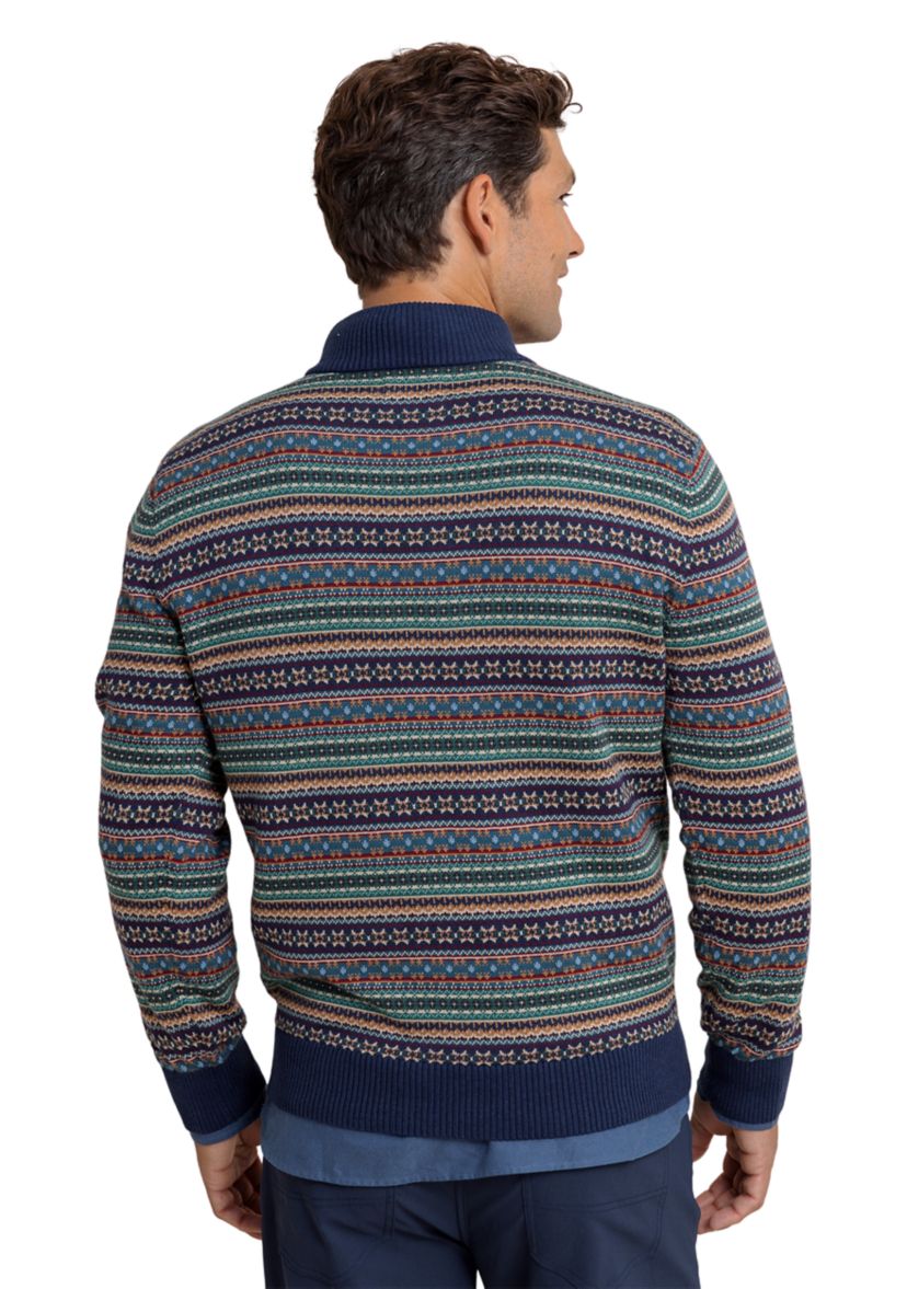 Heather Fair Isle Quarter Zip Pullover