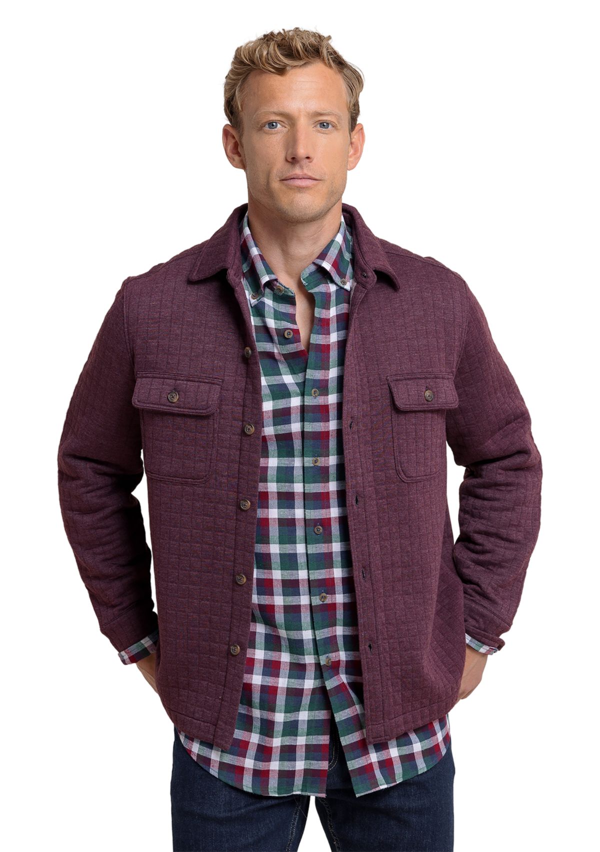 Mens Fairwood Quilted Knit Shacket