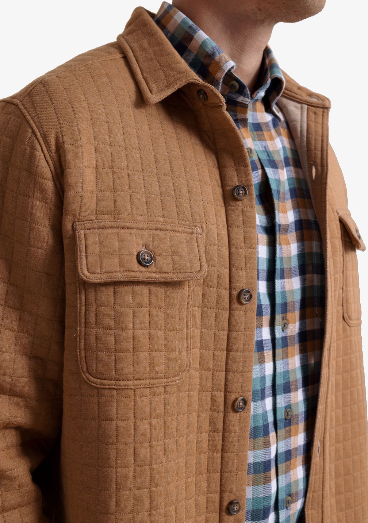 Mens Fairwood Quilted Knit Shacket
